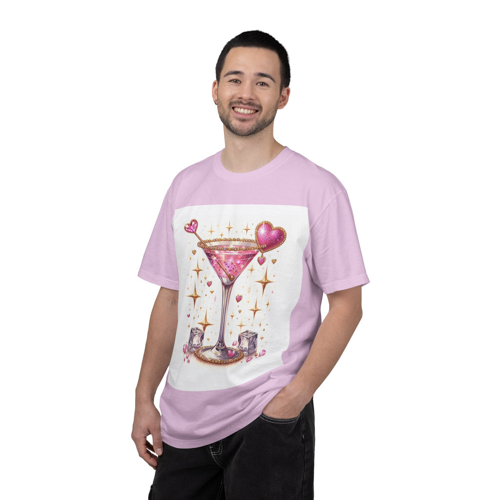 Sparkling Pink Martini T-Shirt — Glitter Cocktail Graphic Tee
