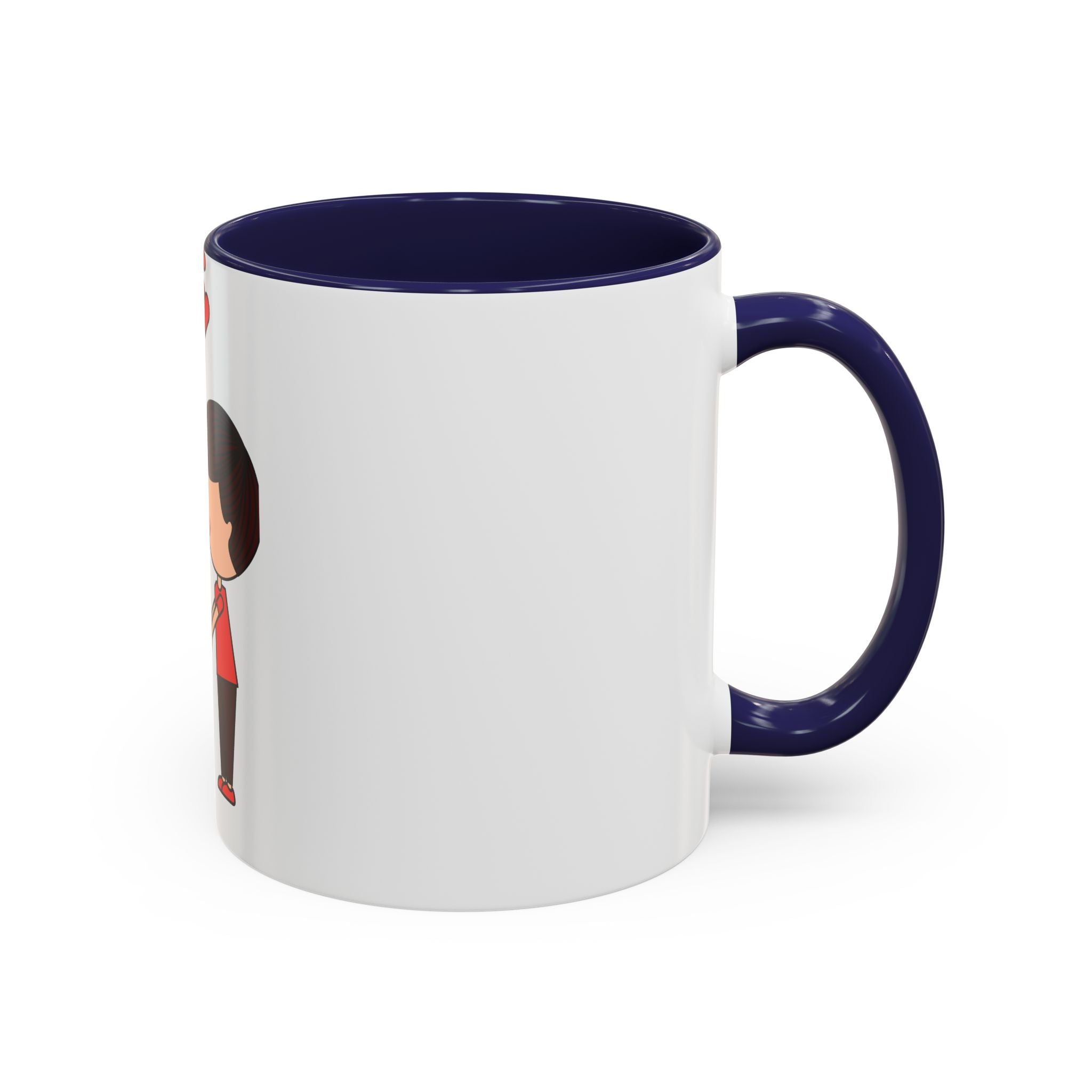 Love Couple Accent Coffee Mug — Cute Romantic Cartoon Mug (11/15oz)