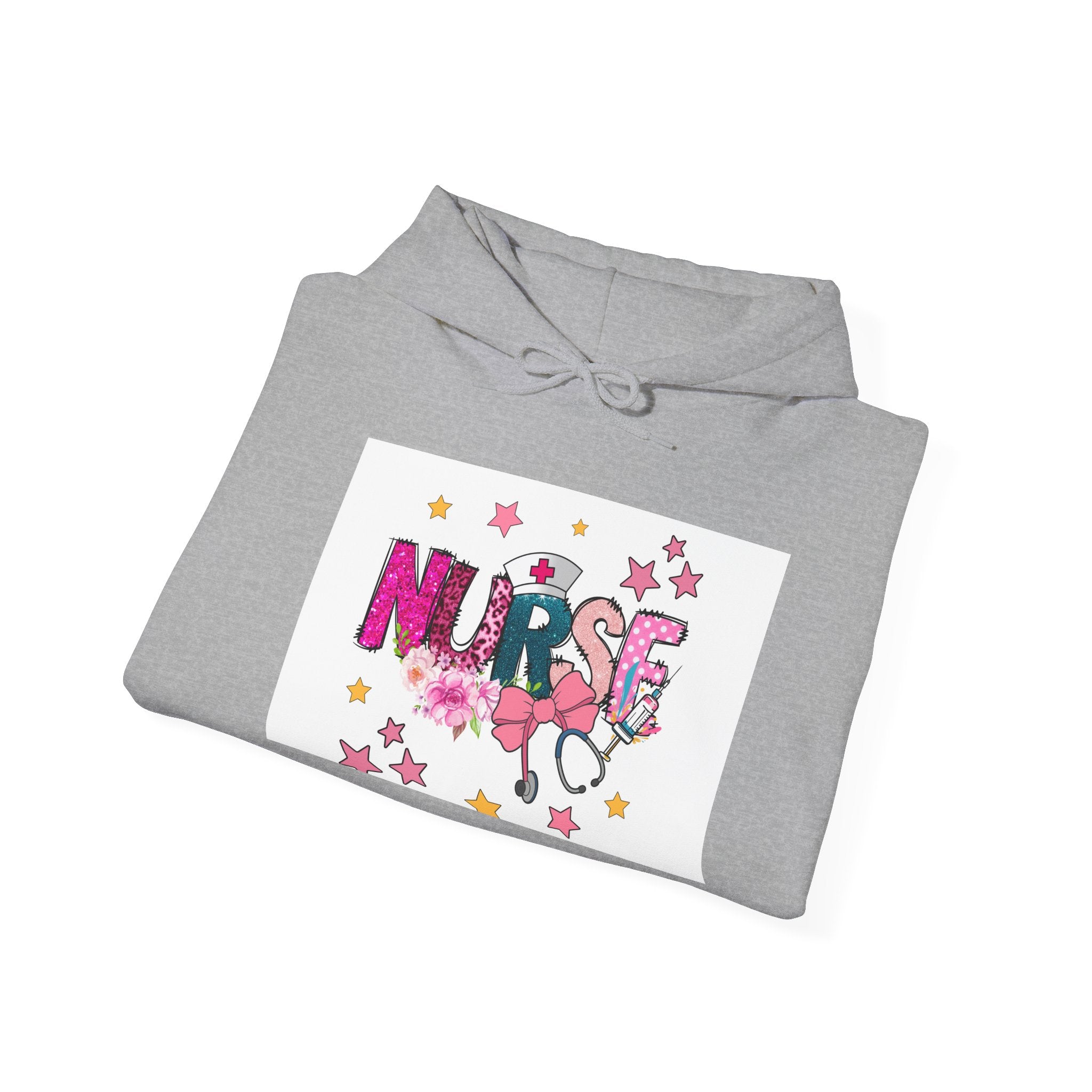 Nurse Stethoscope Stars Hoodie — Cute Floral Nursing Appreciation Gift