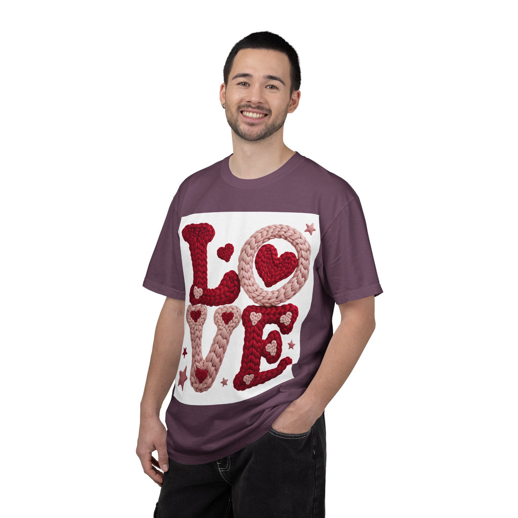 Love Knit Graphic T-Shirt — Valentine’s Day Heart Design