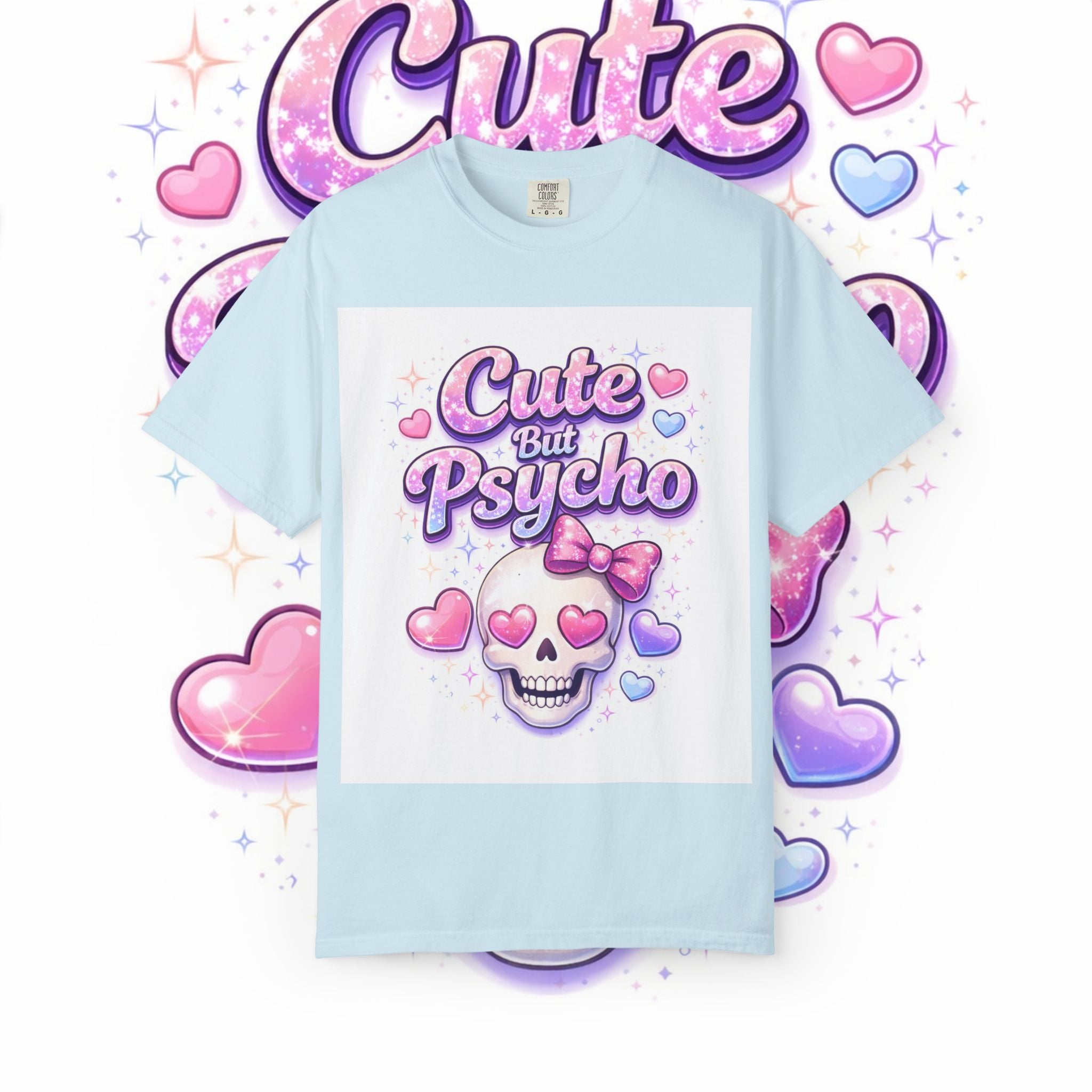 Cute But Psycho Skull T-Shirt — Pastel Kawaii Skull Tee