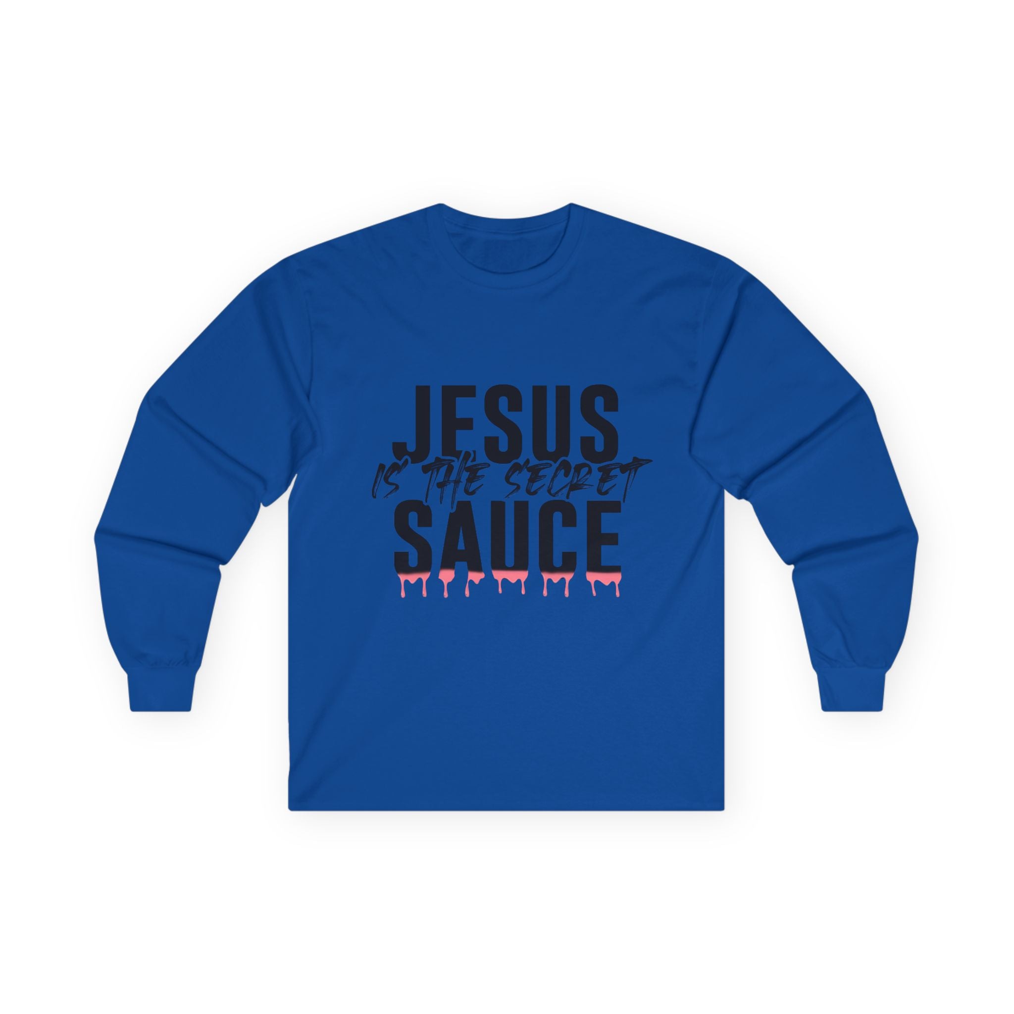 Long Sleeve Tee — "Jesus Is The Secret Sauce" Christian Graphic Shirt