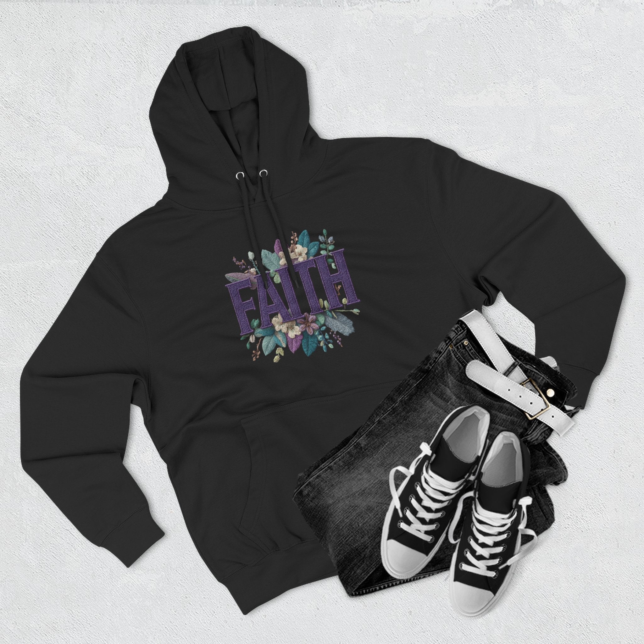 Faith Floral Hoodie — Inspirational Christian Pullover