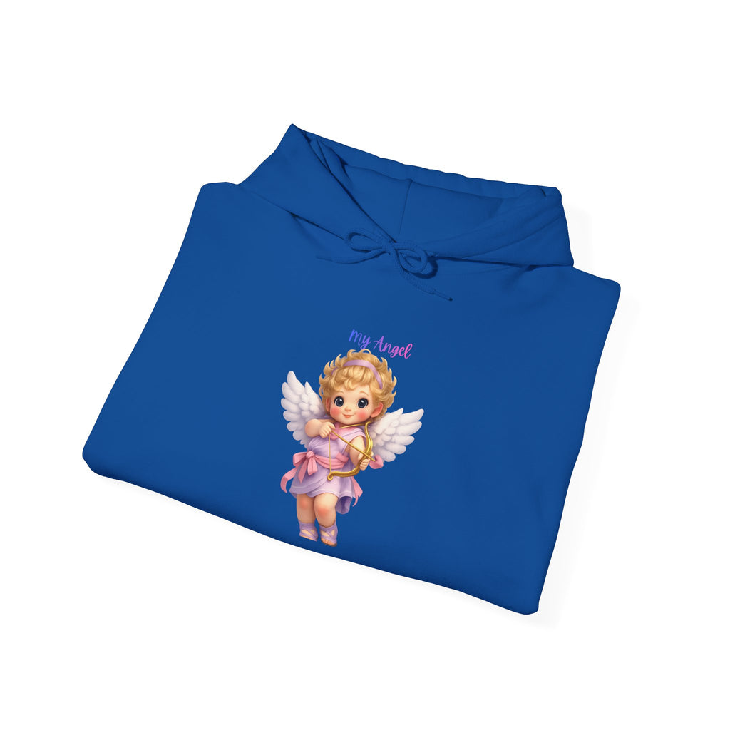 Angel Cherub Hoodie — 'Pray Hard' Cute Vintage Baby Angel Pullover