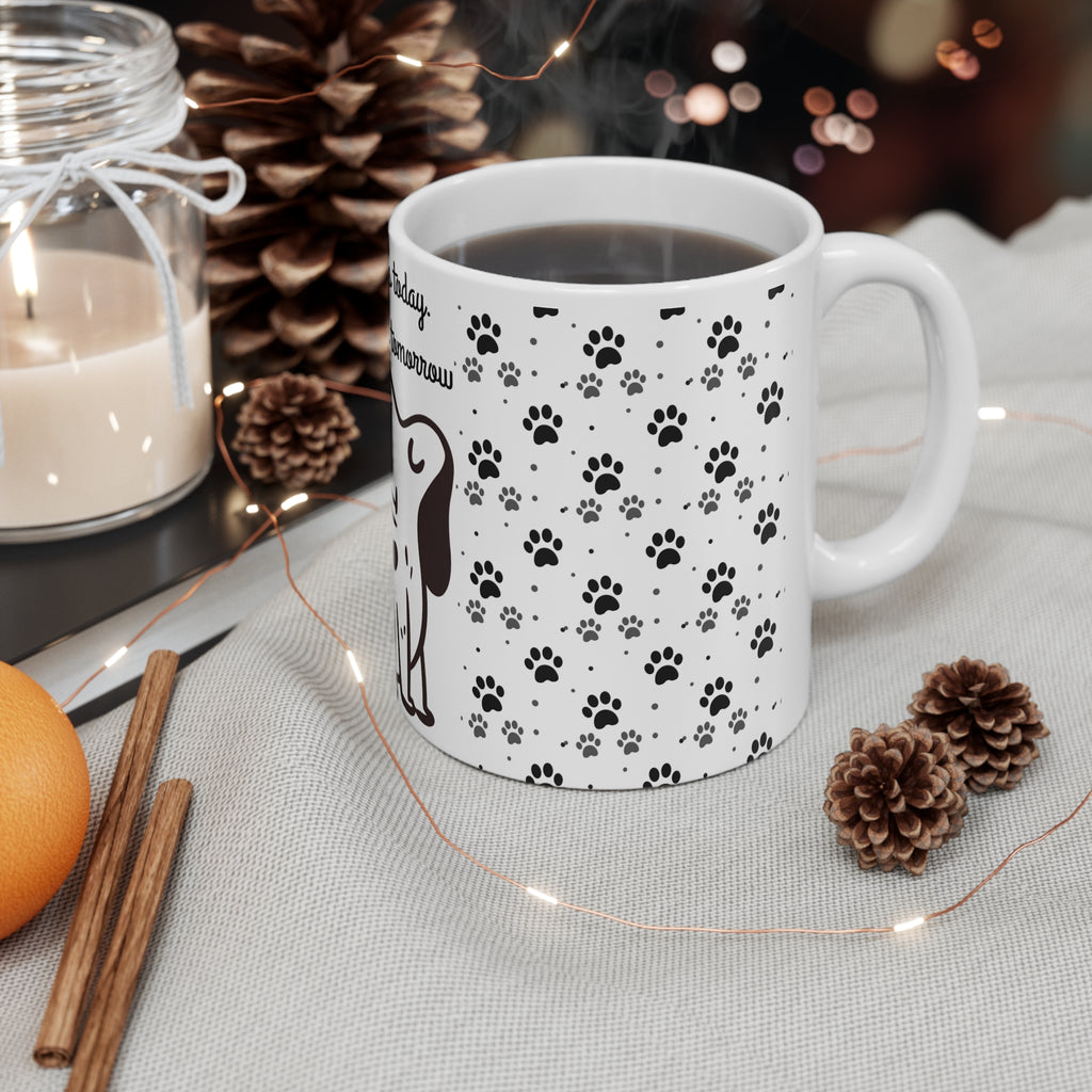 Dog Paw Mug - "Small Steps Today, Big Dreams Tomorrow" Ceramic Coffee Cup