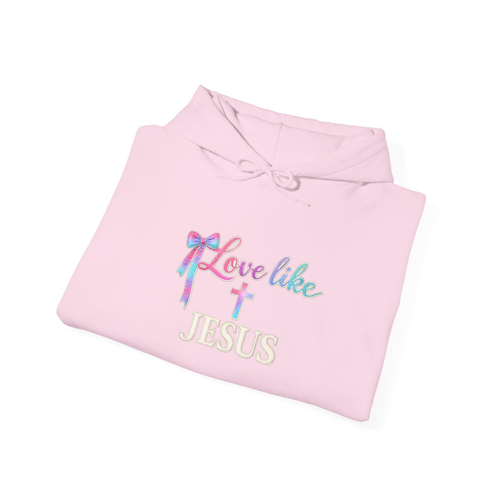 Love Like Jesus Hoodie — Faith-Based Christian Pullover with Cross Design