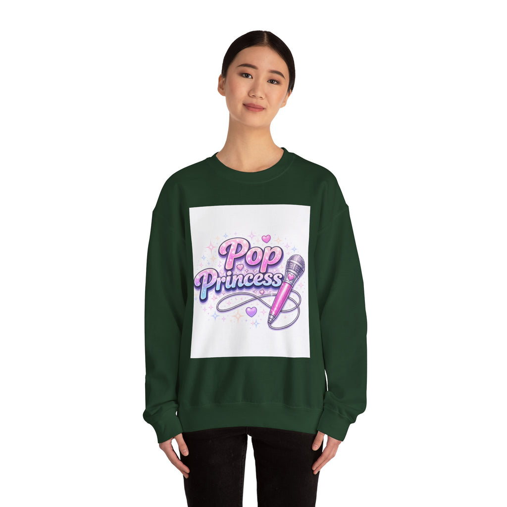 Pop Princess Sweatshirt — Cute Pink Microphone Graphic Crewneck
