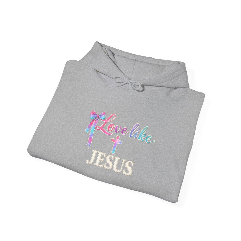 Love Like Jesus Hoodie — Faith-Based Christian Pullover with Cross Design
