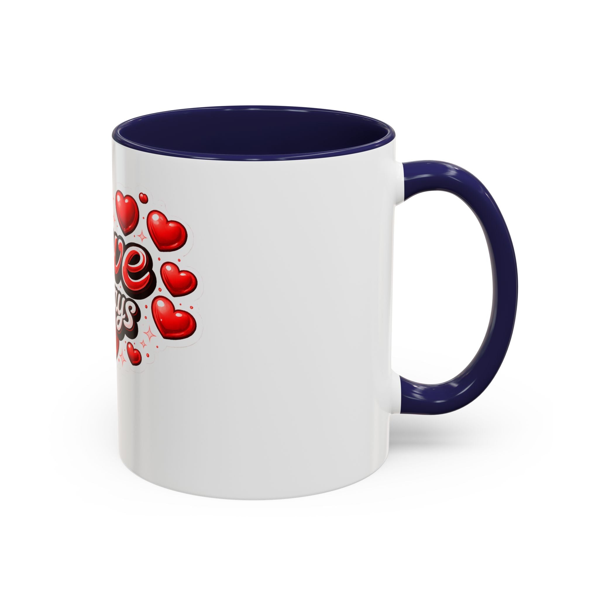 Love Always Coffee Mug — Romantic Heart Accent Mug (11/15oz)