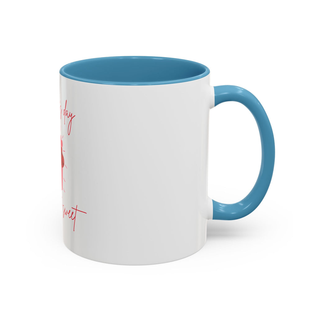 Valentine's Day Mug - "You're Too Sweet" Cup with Heart Cupcake Design