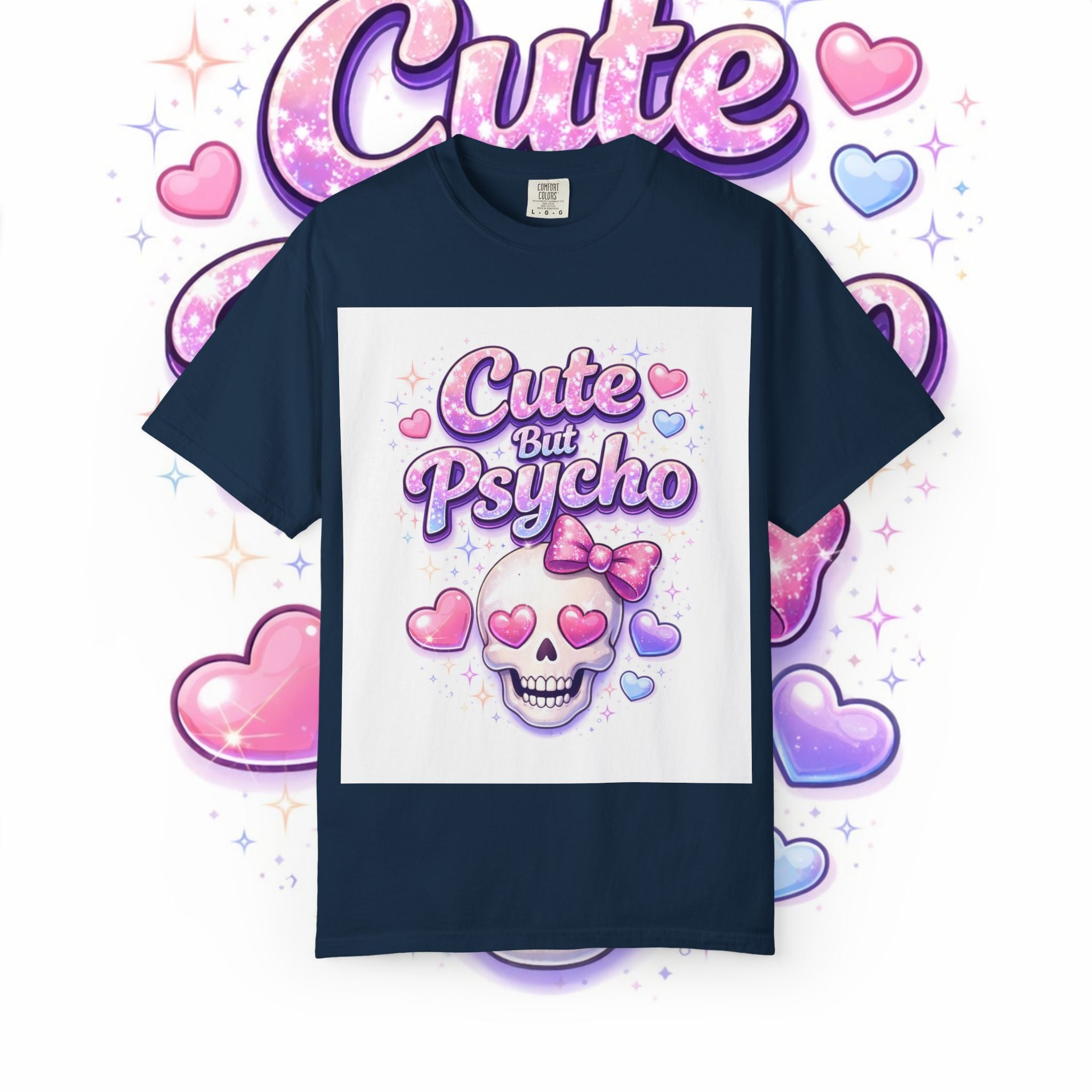 Cute But Psycho Skull T-Shirt — Pastel Kawaii Skull Tee