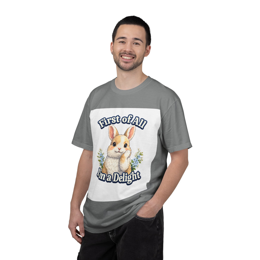 Bunny Graphic T-Shirt — "First of All I’m a Delight" Cute Rabbit Tee