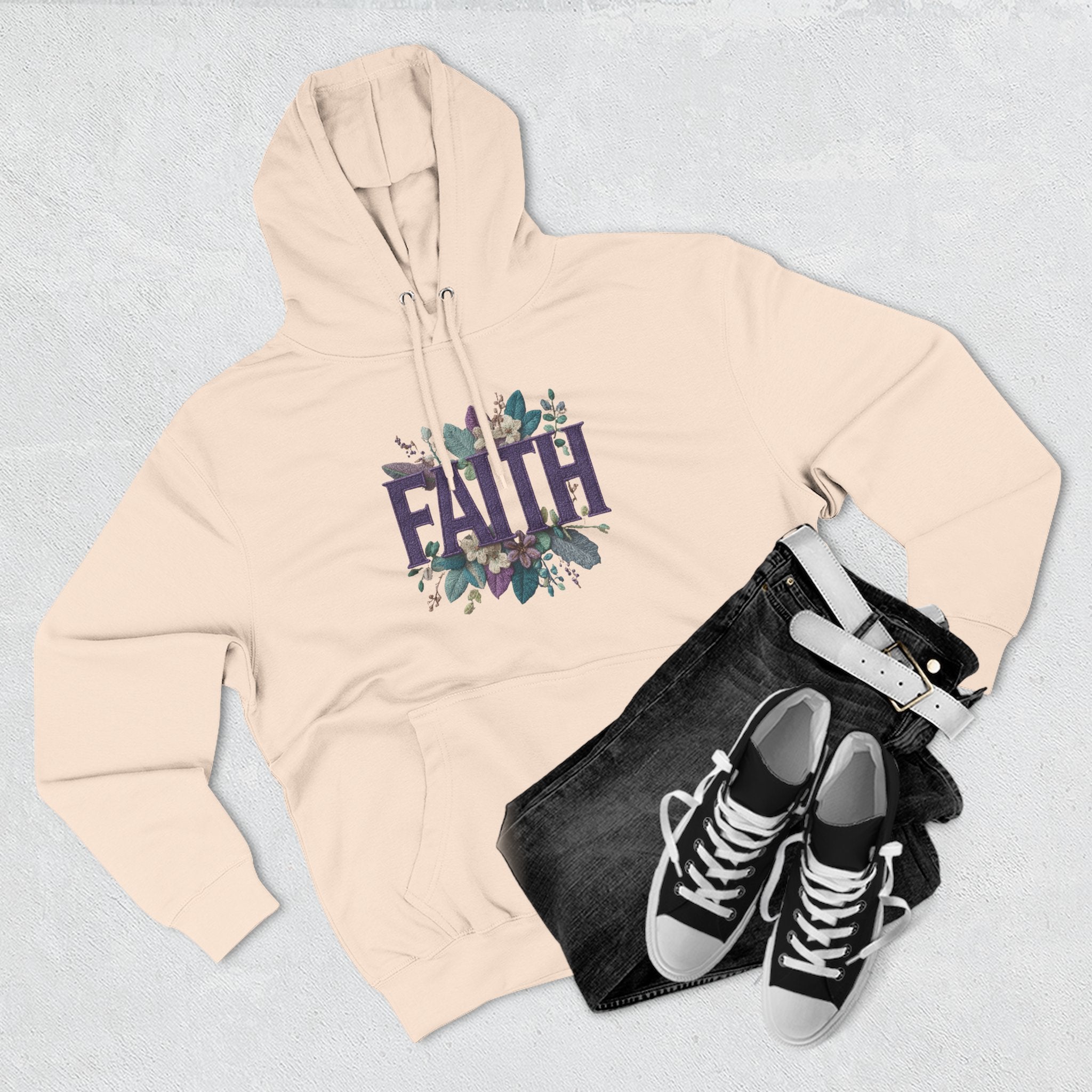 Faith Floral Hoodie — Inspirational Christian Pullover