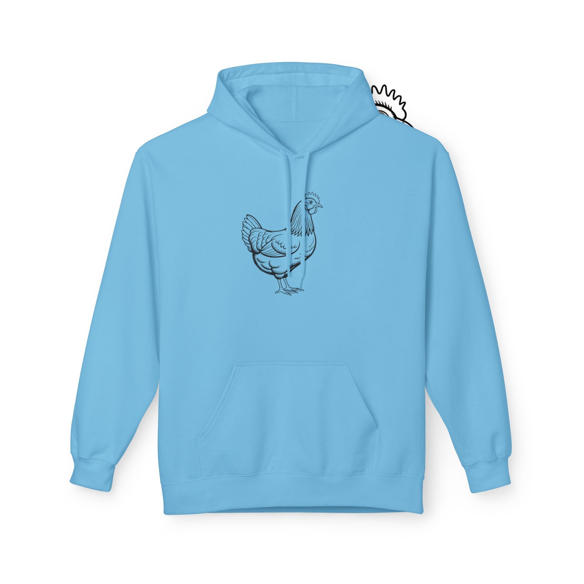 Chicken Line Art Hoodie — Minimal Farmhouse Poultry Graphic