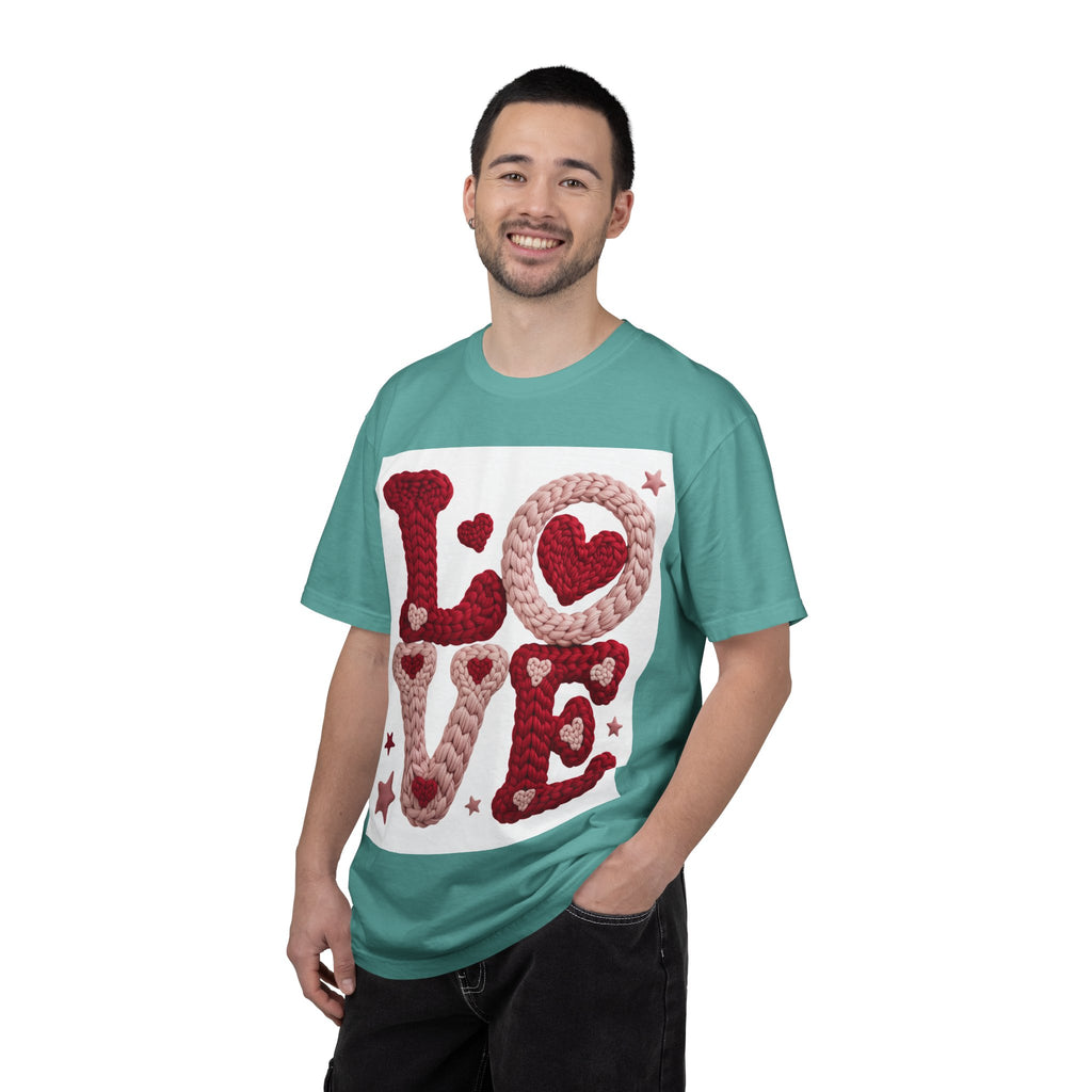 Love Knit Graphic T-Shirt — Valentine’s Day Heart Design