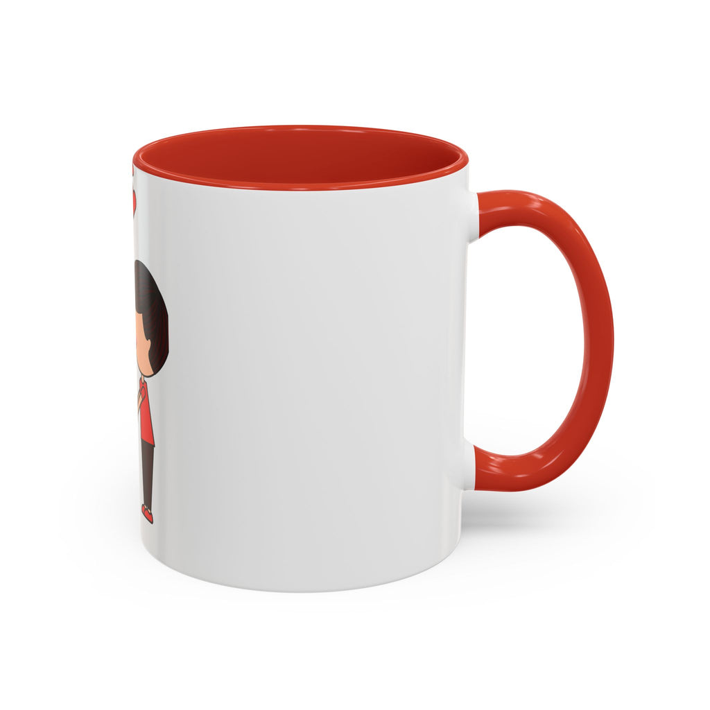 Love Couple Accent Coffee Mug — Cute Romantic Cartoon Mug (11/15oz)