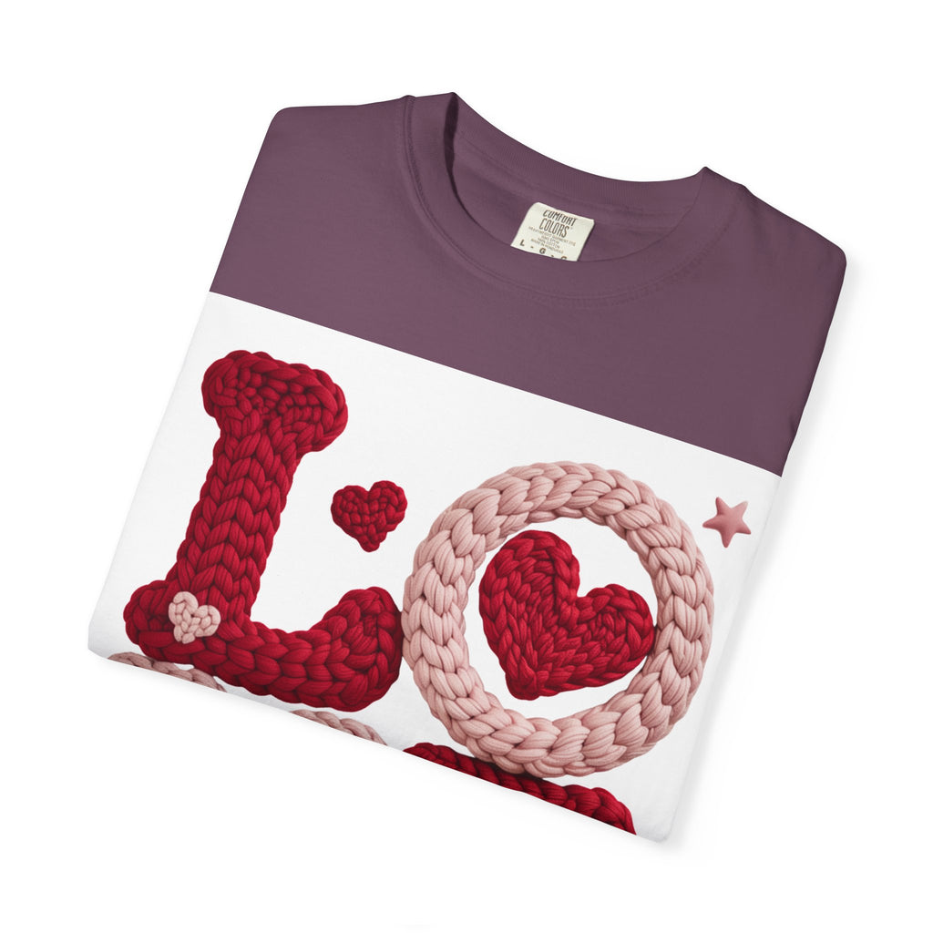 Love Knit Graphic T-Shirt — Valentine’s Day Heart Design