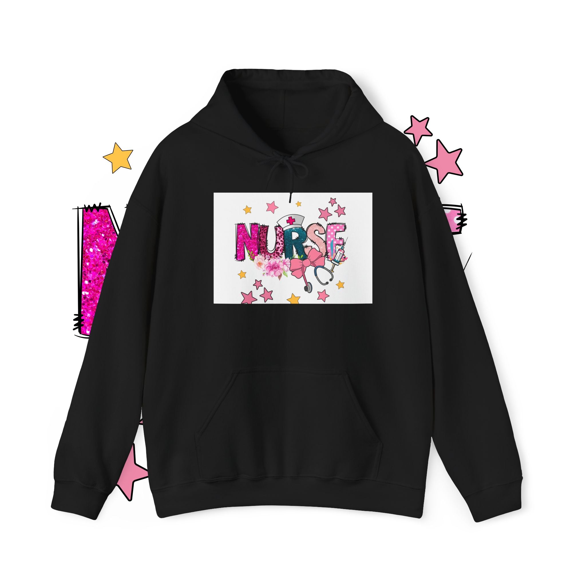 Nurse Stethoscope Stars Hoodie — Cute Floral Nursing Appreciation Gift