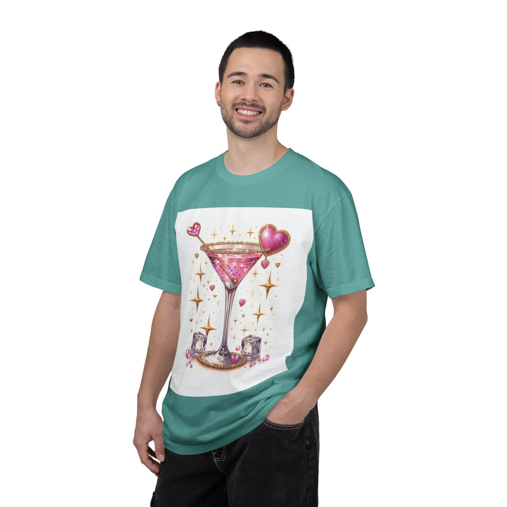 Sparkling Pink Martini T-Shirt — Glitter Cocktail Graphic Tee