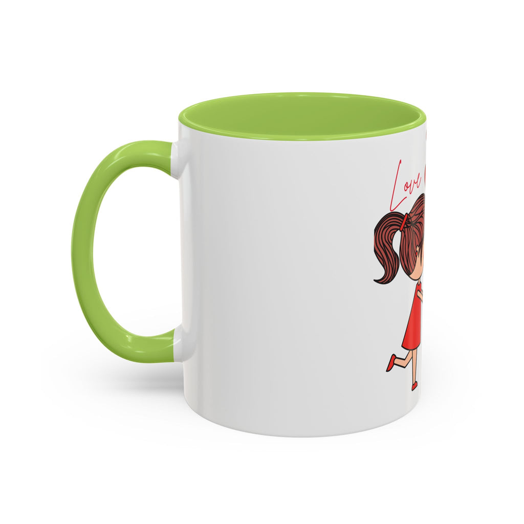 Love Couple Accent Coffee Mug — Cute Romantic Cartoon Mug (11/15oz)