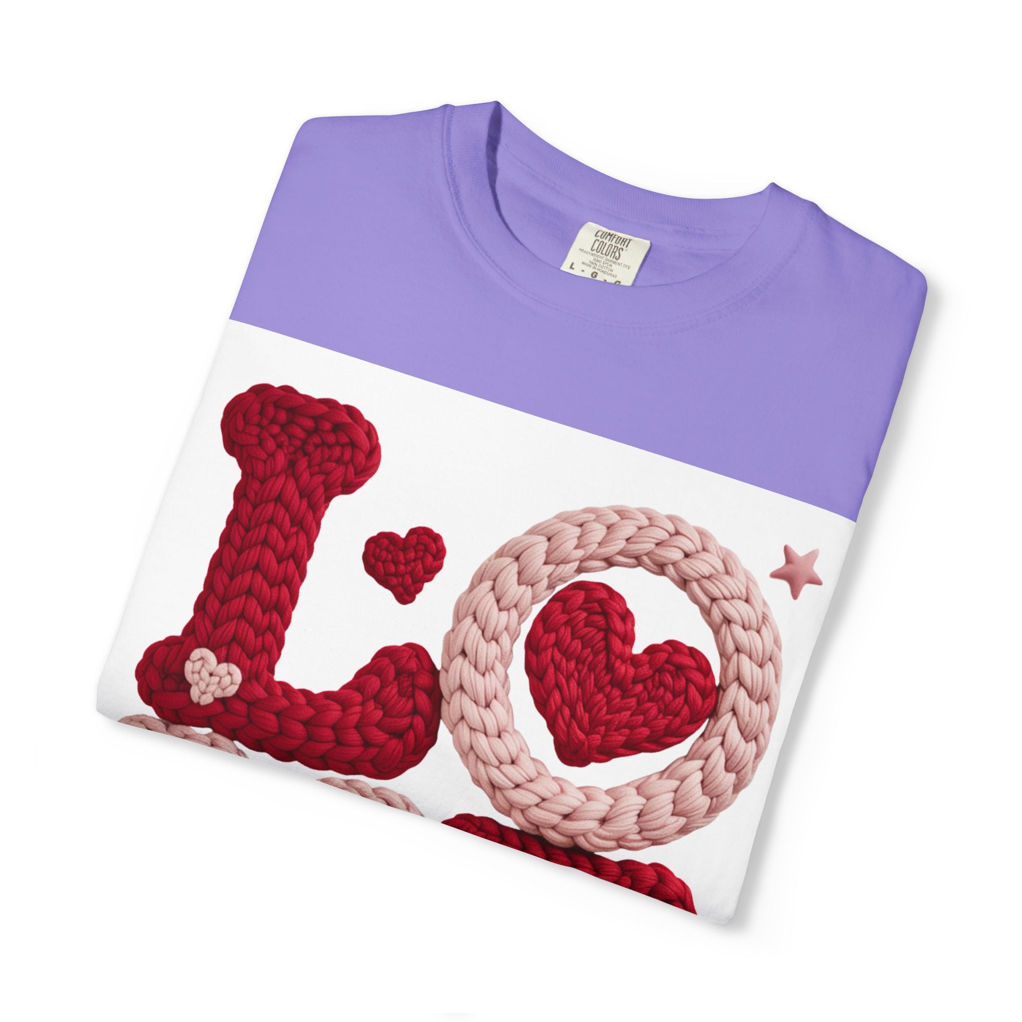 Love Knit Graphic T-Shirt — Valentine’s Day Heart Design