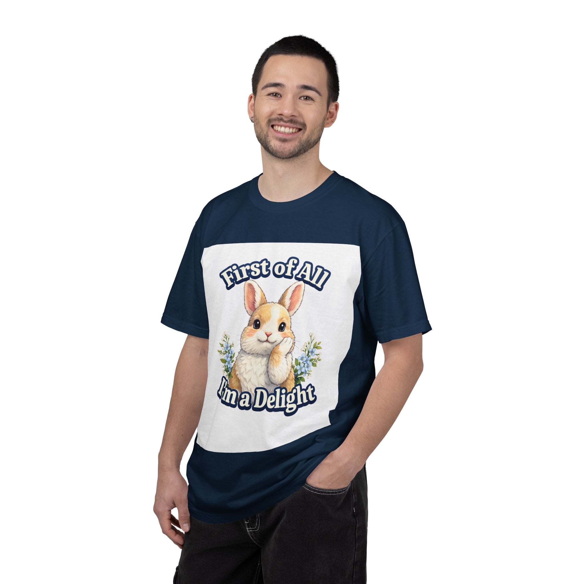 Bunny Graphic T-Shirt — "First of All I’m a Delight" Cute Rabbit Tee