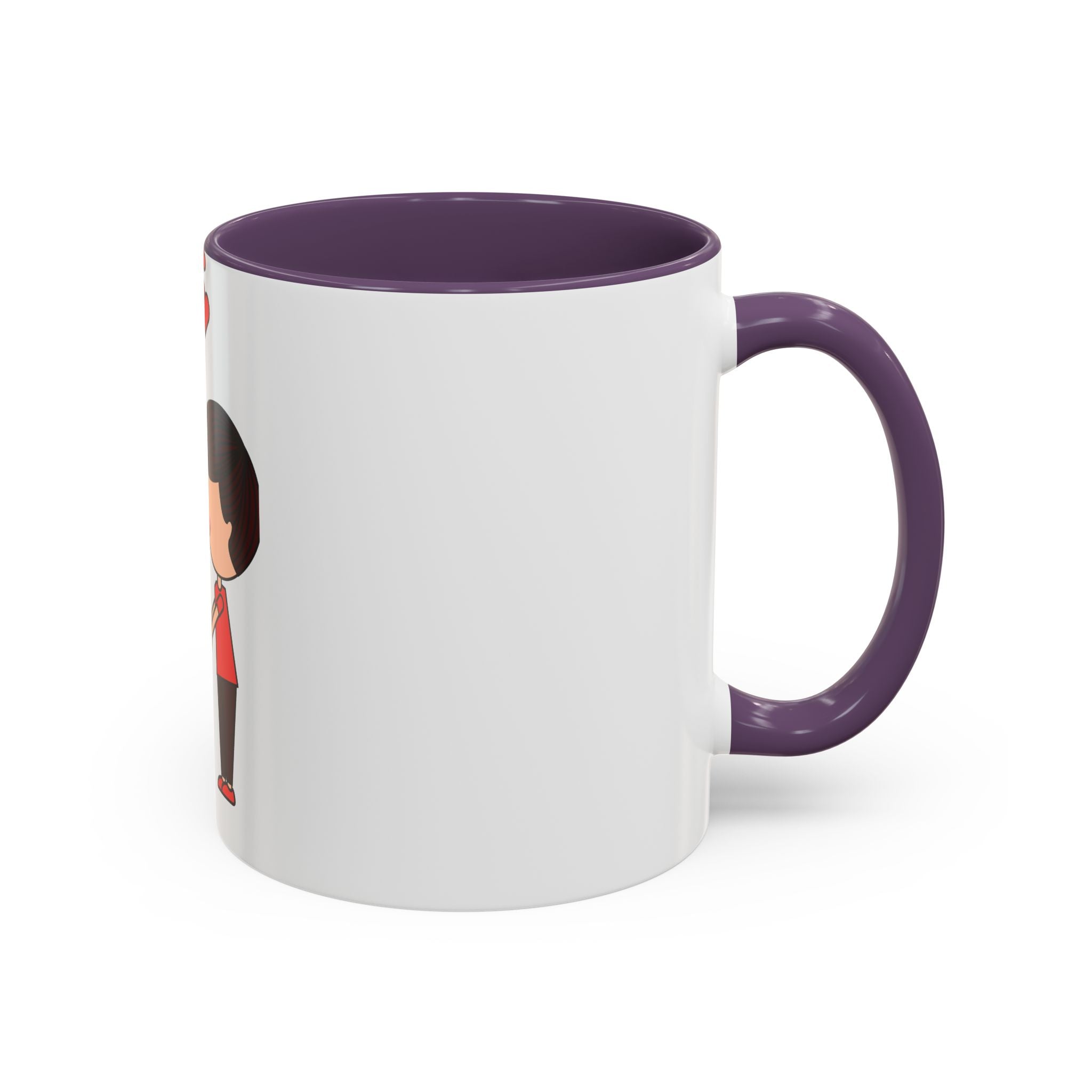 Love Couple Accent Coffee Mug — Cute Romantic Cartoon Mug (11/15oz)