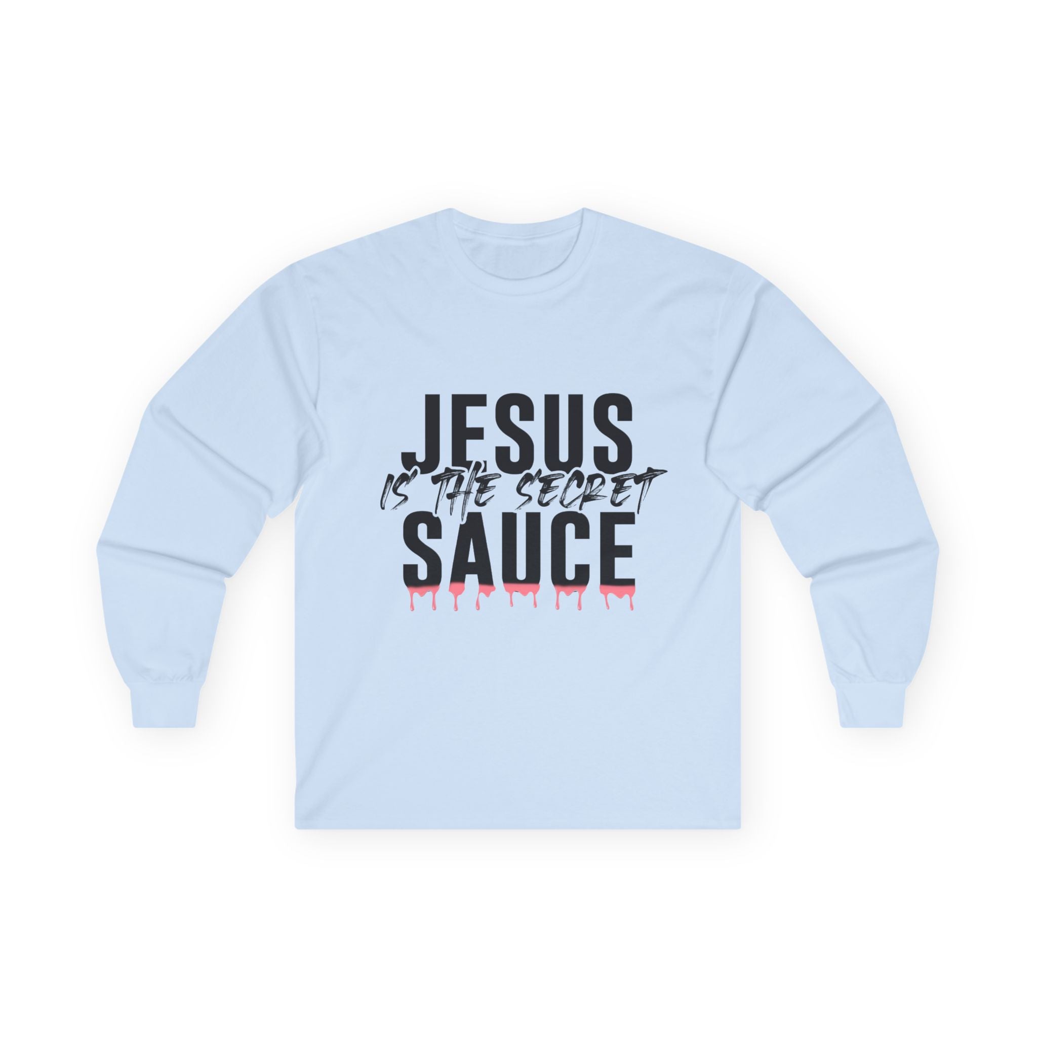 Long Sleeve Tee — "Jesus Is The Secret Sauce" Christian Graphic Shirt