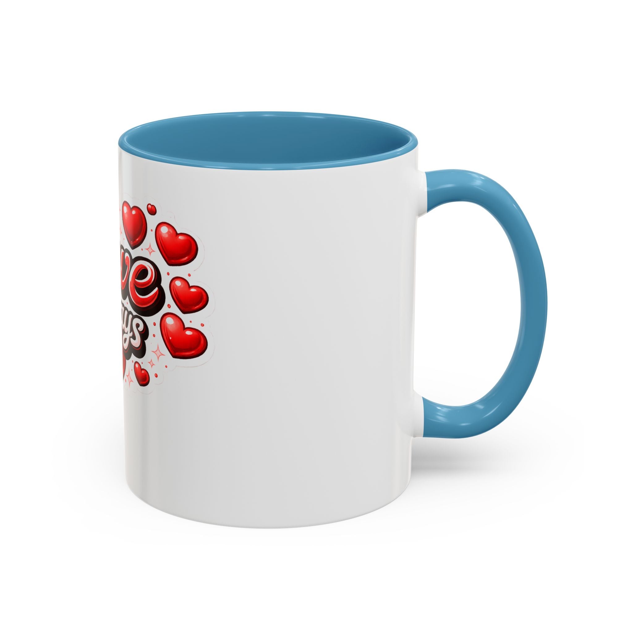 Love Always Coffee Mug — Romantic Heart Accent Mug (11/15oz)