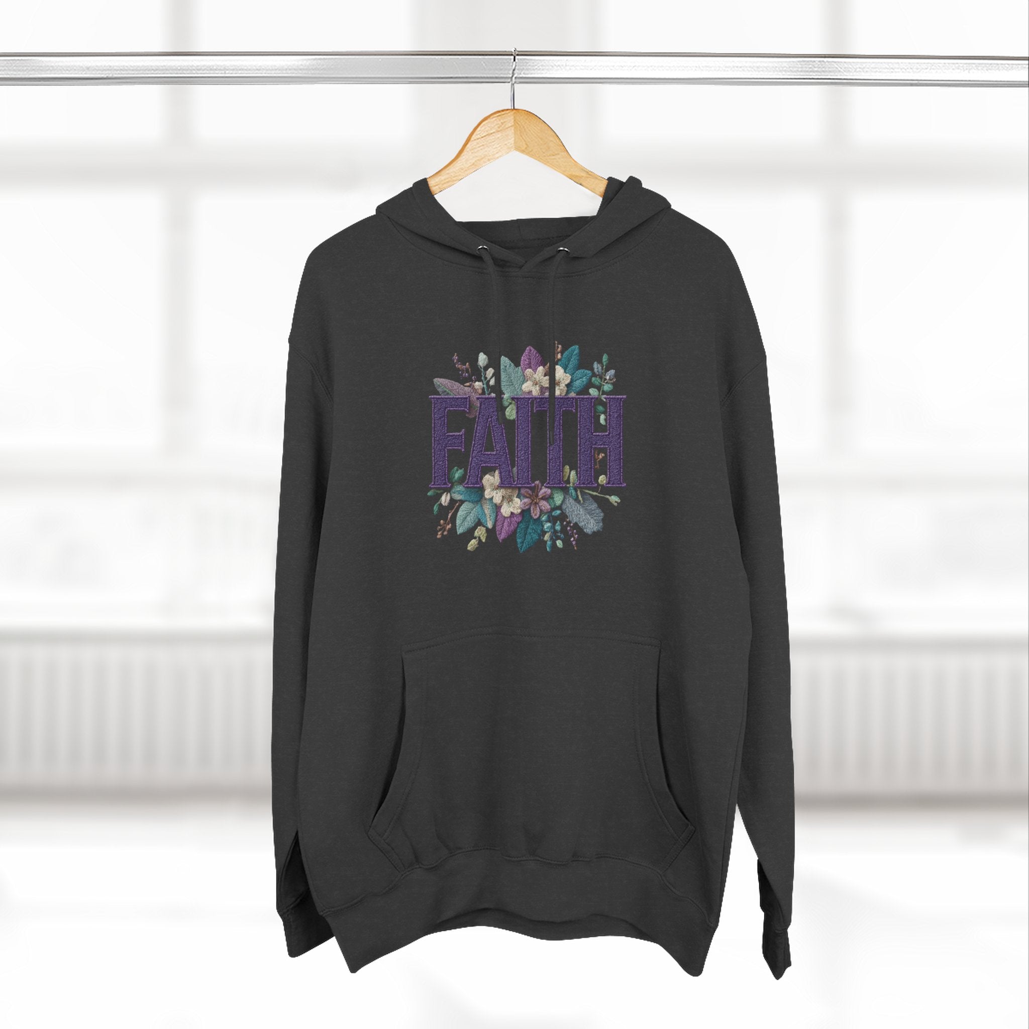 Faith Floral Hoodie — Inspirational Christian Pullover