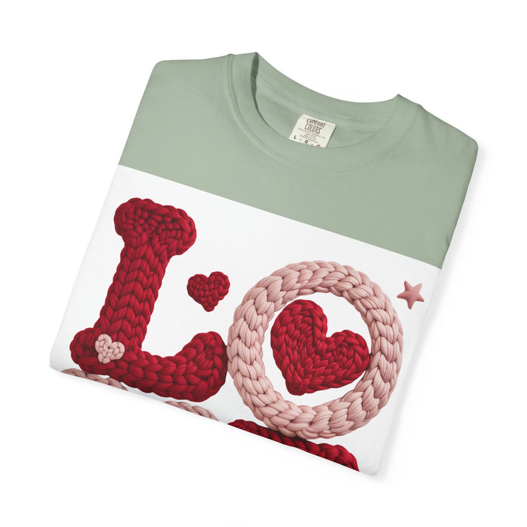 Love Knit Graphic T-Shirt — Valentine’s Day Heart Design
