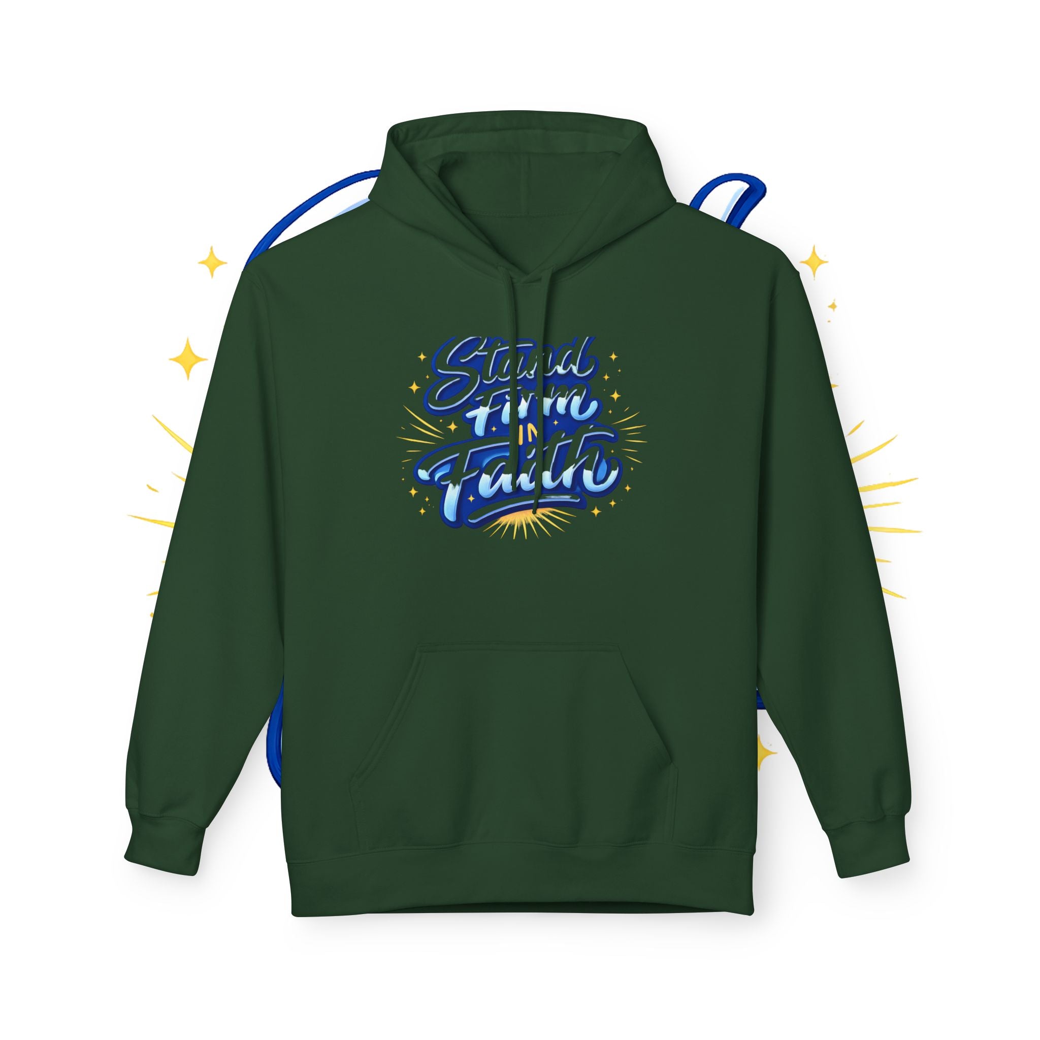 Stand Firm Faith Hoodie — Inspirational Christian Script Pullover