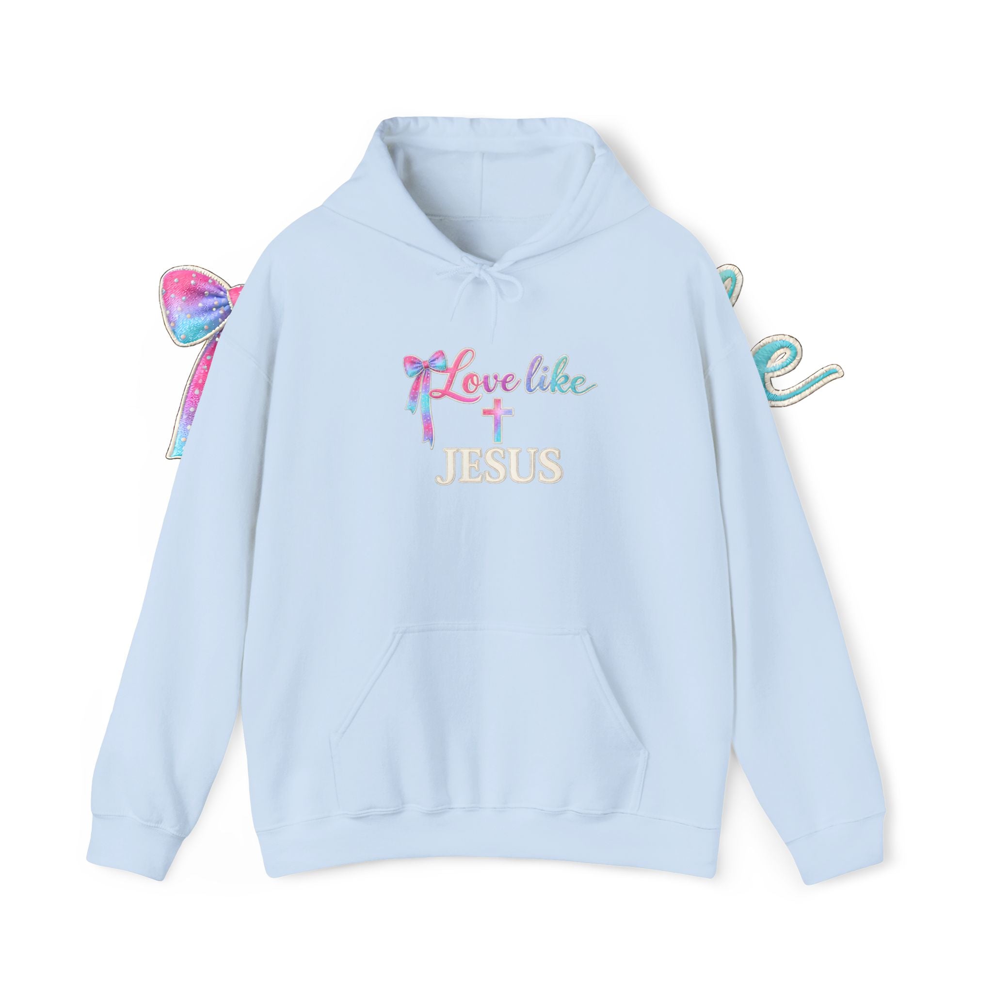 Love Like Jesus Hoodie — Faith-Based Christian Pullover with Cross Design