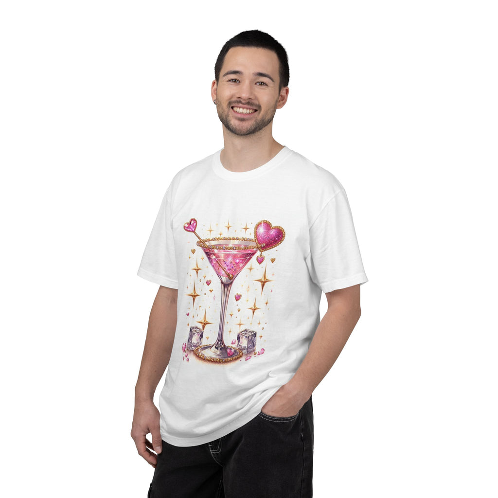 Sparkling Pink Martini T-Shirt — Glitter Cocktail Graphic Tee