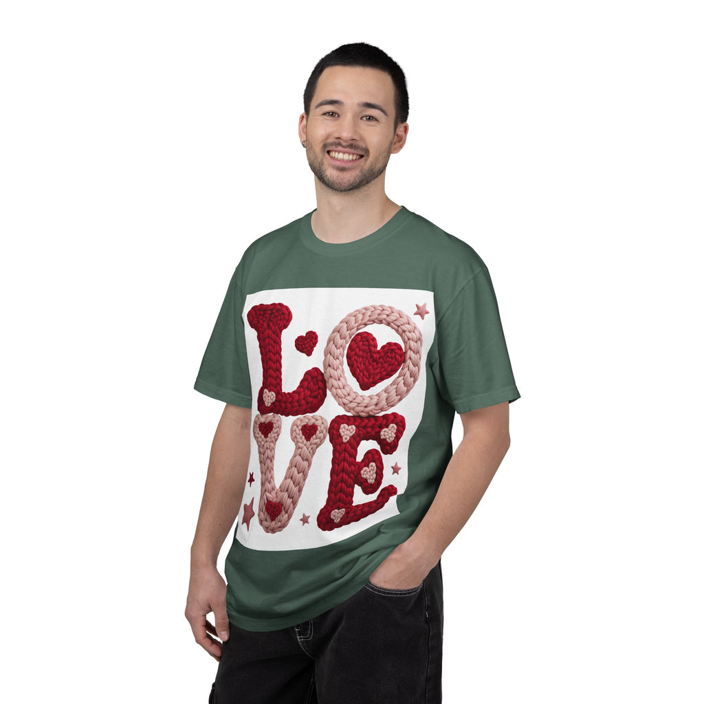 Love Knit Graphic T-Shirt — Valentine’s Day Heart Design