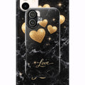 Gold Heart Marble Phone Case — "Love" Tough Protective Case