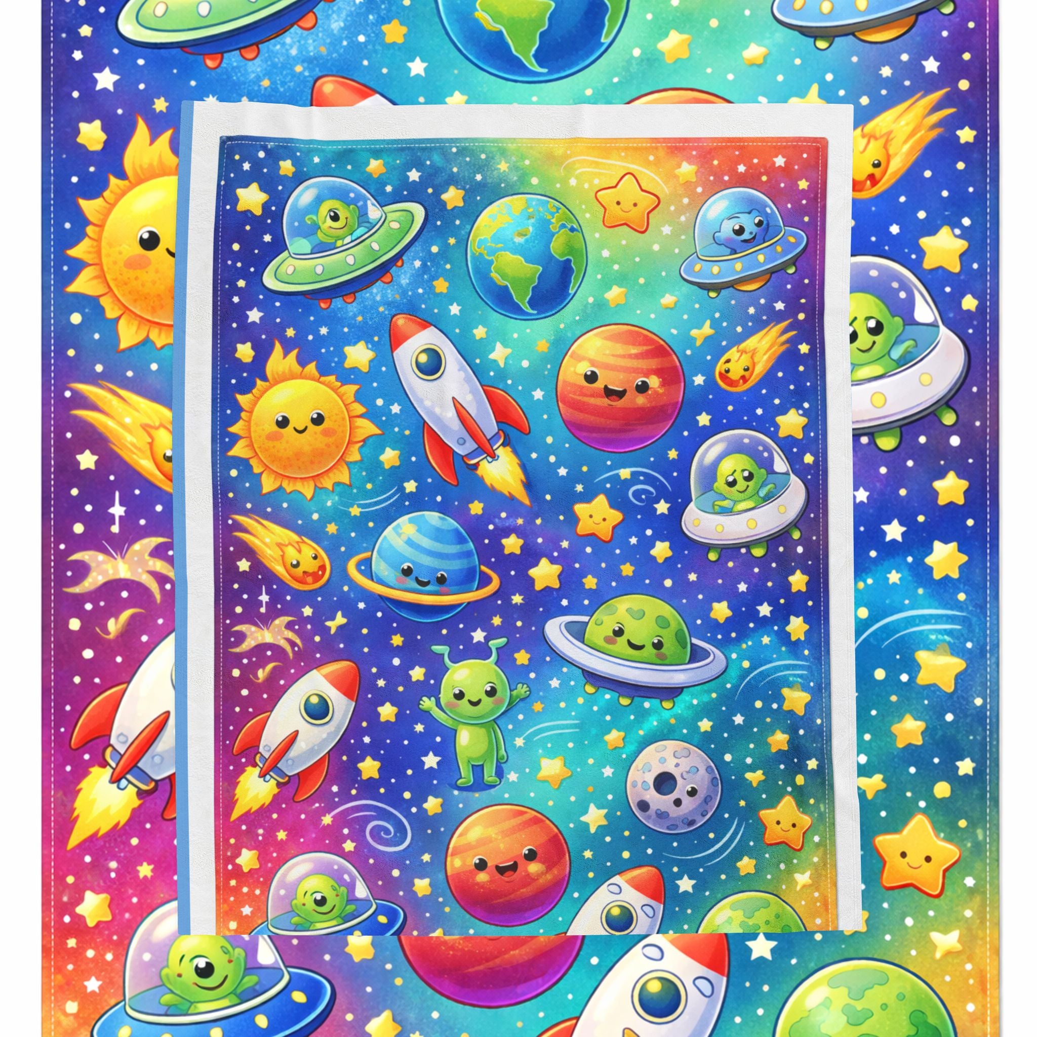 Plush Blanket — Colorful Bubble Galaxy Design Velveteen Throw