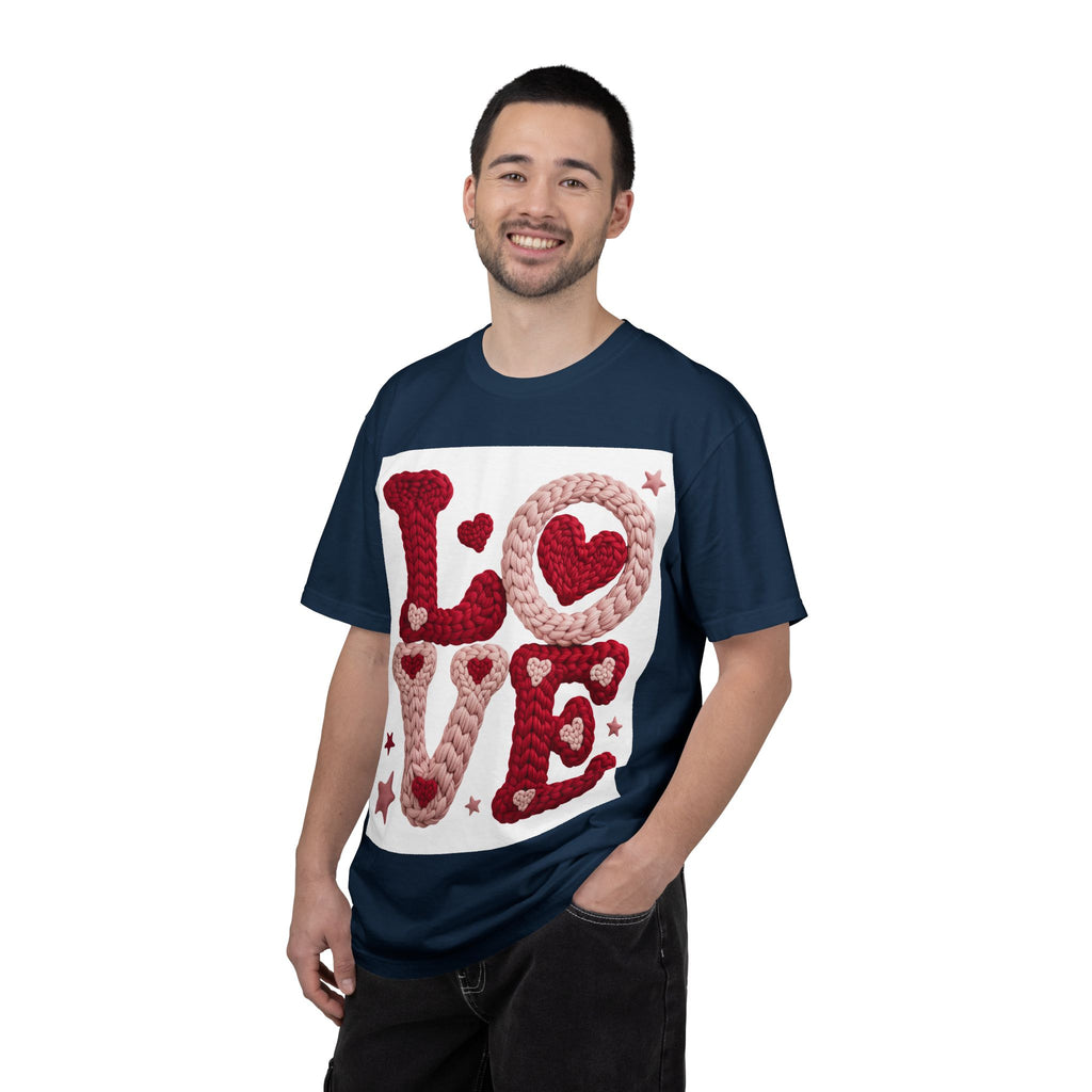 Love Knit Graphic T-Shirt — Valentine’s Day Heart Design