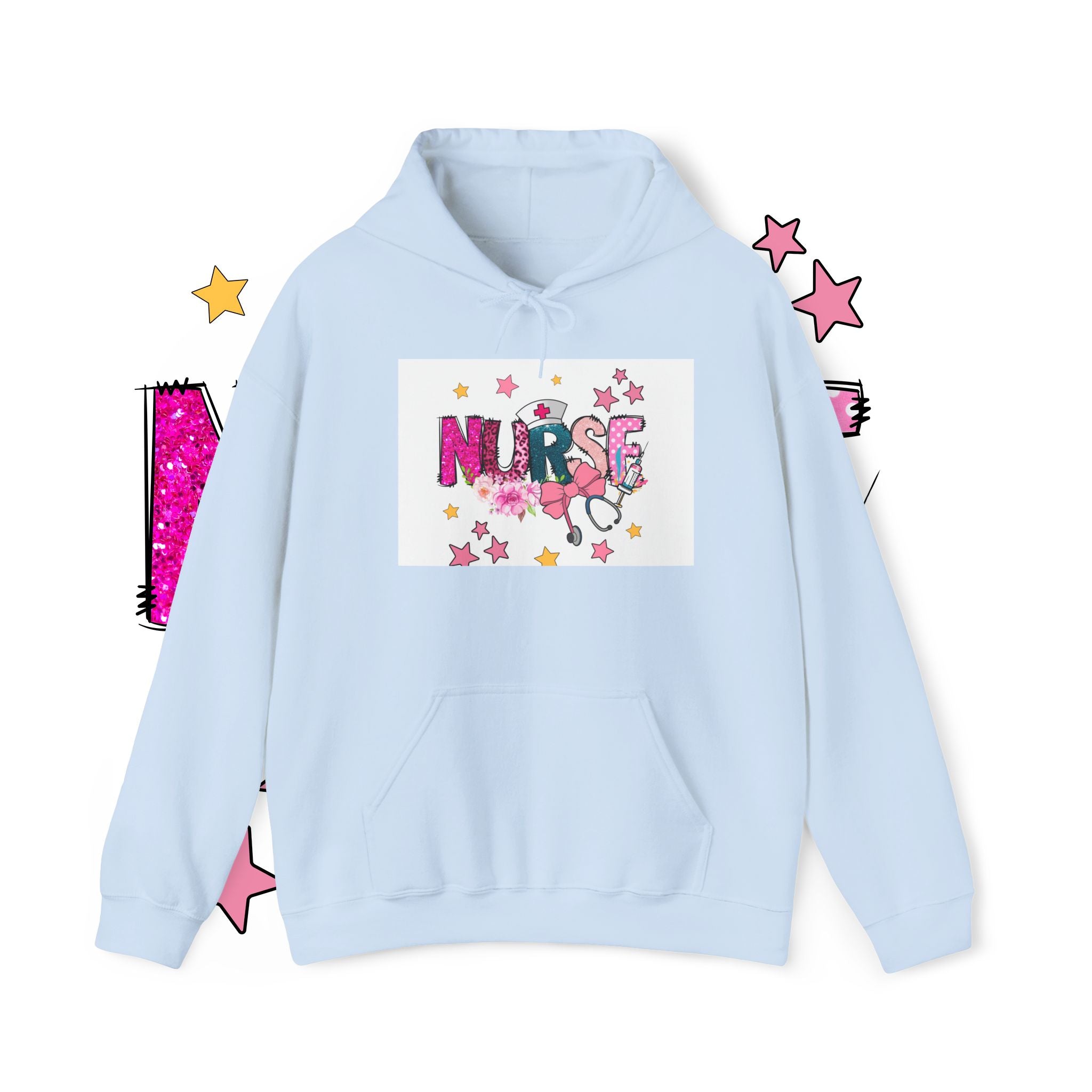Nurse Stethoscope Stars Hoodie — Cute Floral Nursing Appreciation Gift