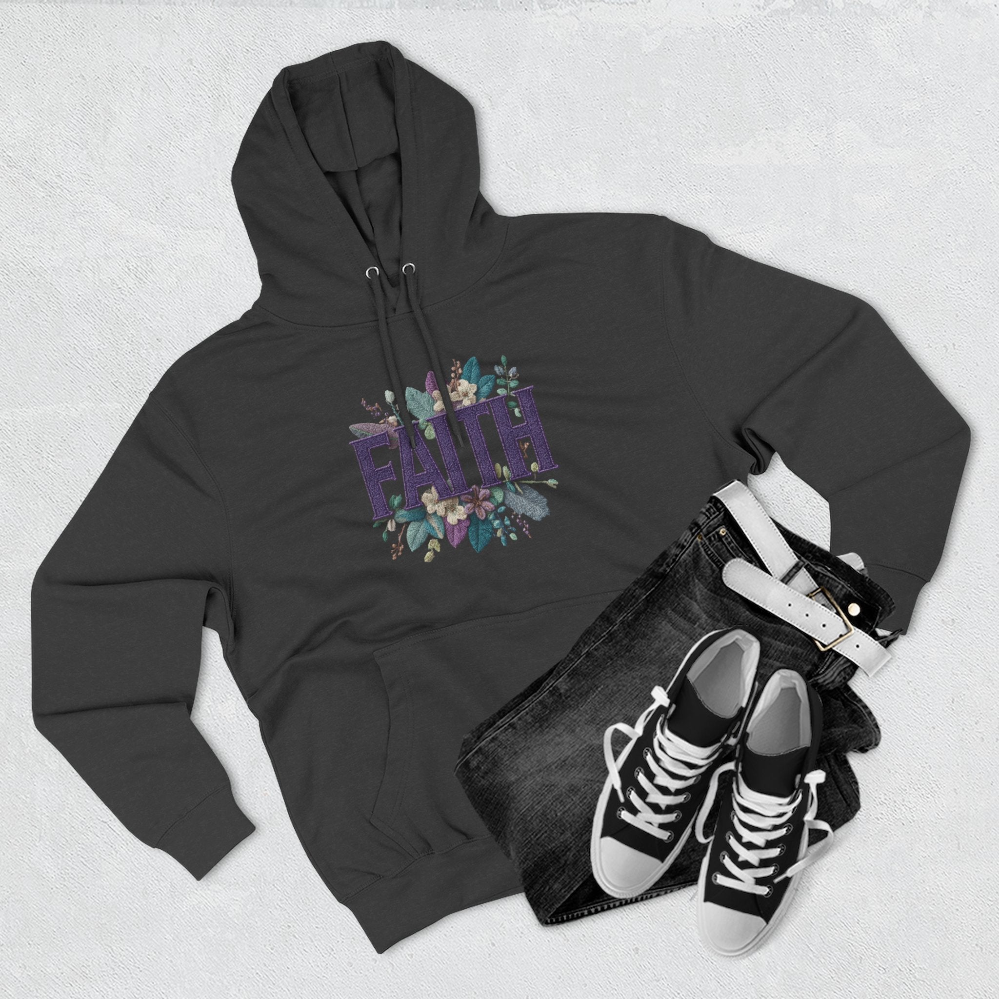 Faith Floral Hoodie — Inspirational Christian Pullover