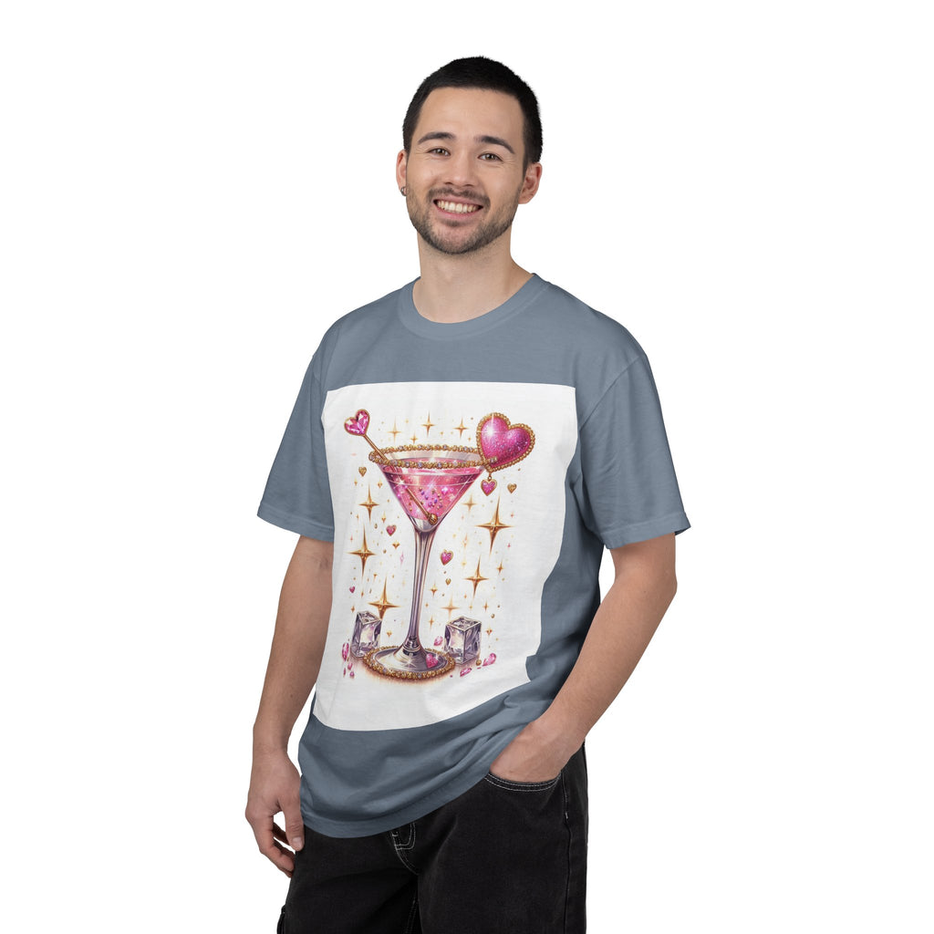 Sparkling Pink Martini T-Shirt — Glitter Cocktail Graphic Tee