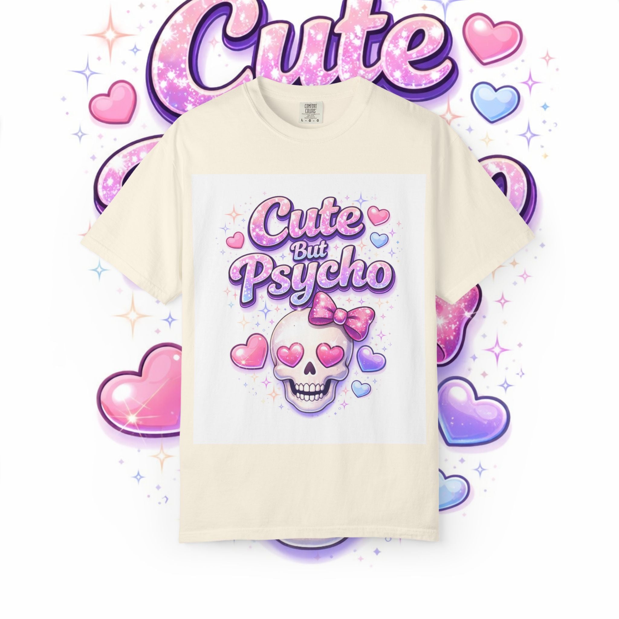 Cute But Psycho Skull T-Shirt — Pastel Kawaii Skull Tee