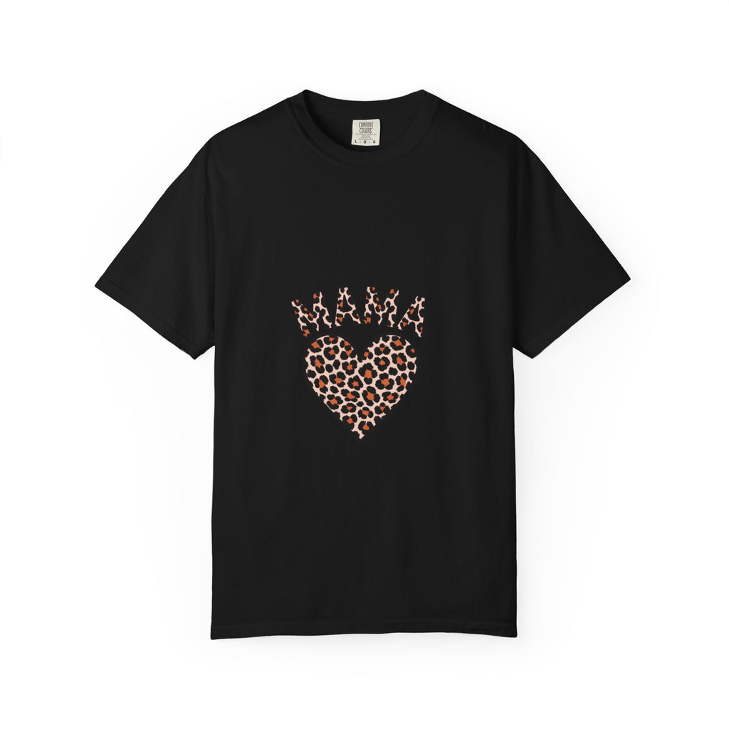 Mama Leopard Heart T-Shirt — Women's Mom Tee for Mother's Day & Everyday