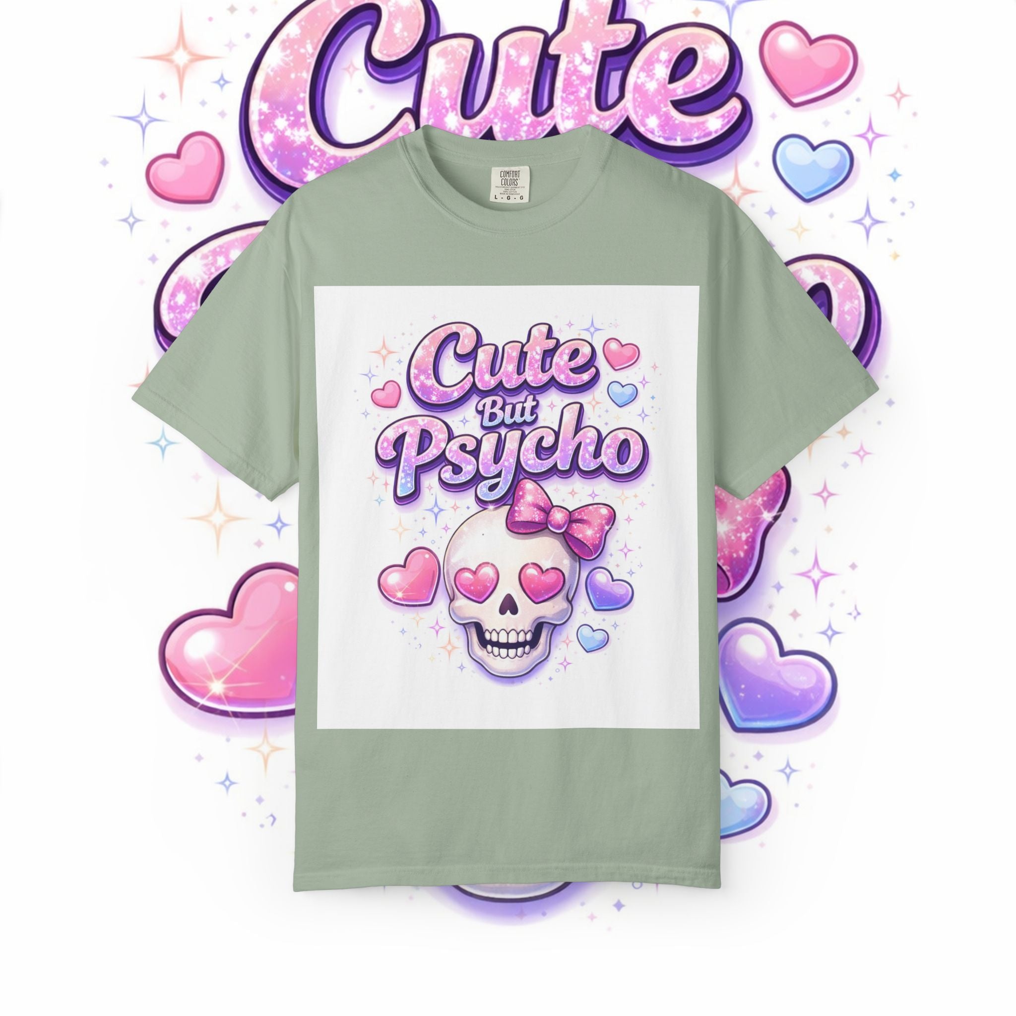 Cute But Psycho Skull T-Shirt — Pastel Kawaii Skull Tee
