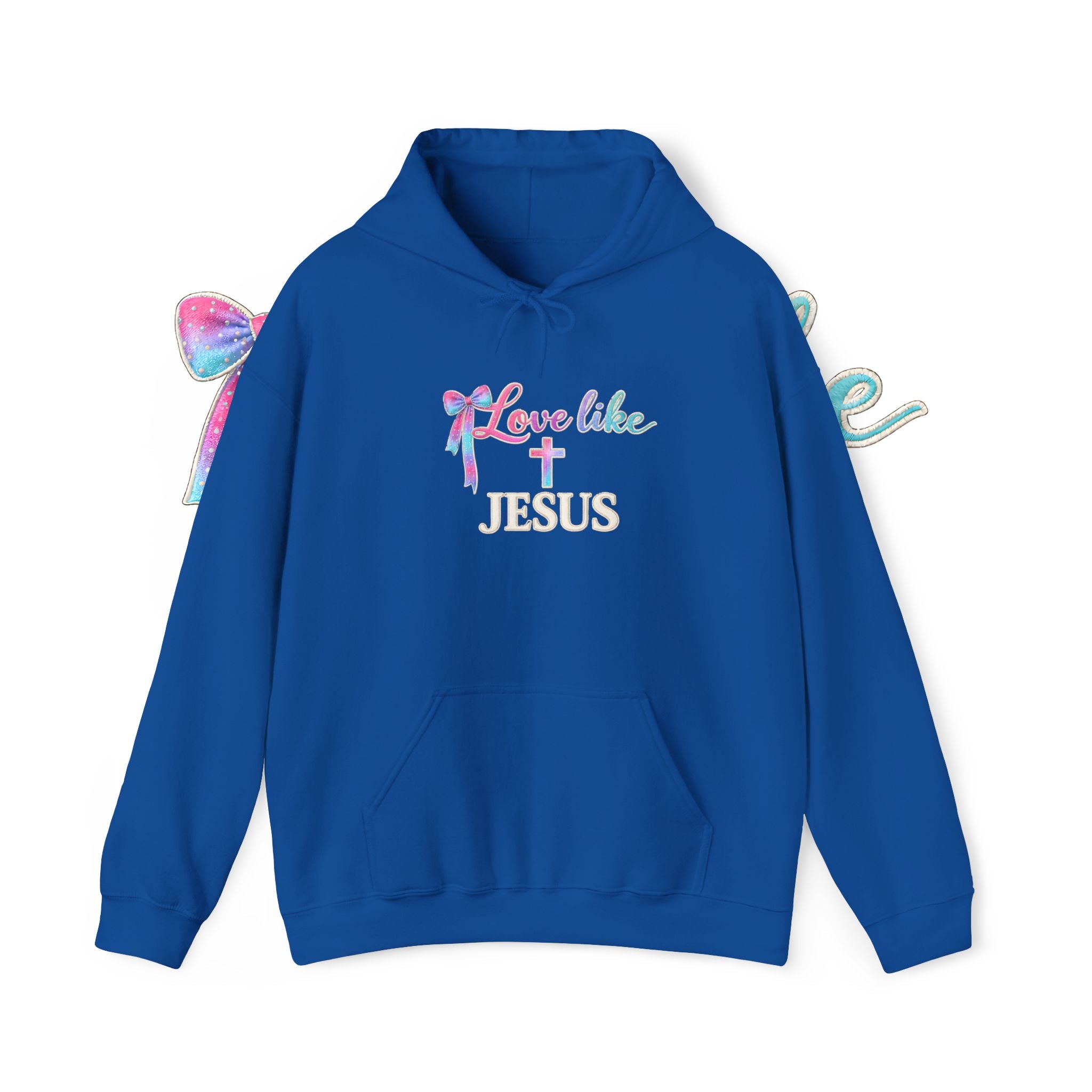 Love Like Jesus Hoodie — Faith-Based Christian Pullover with Cross Design