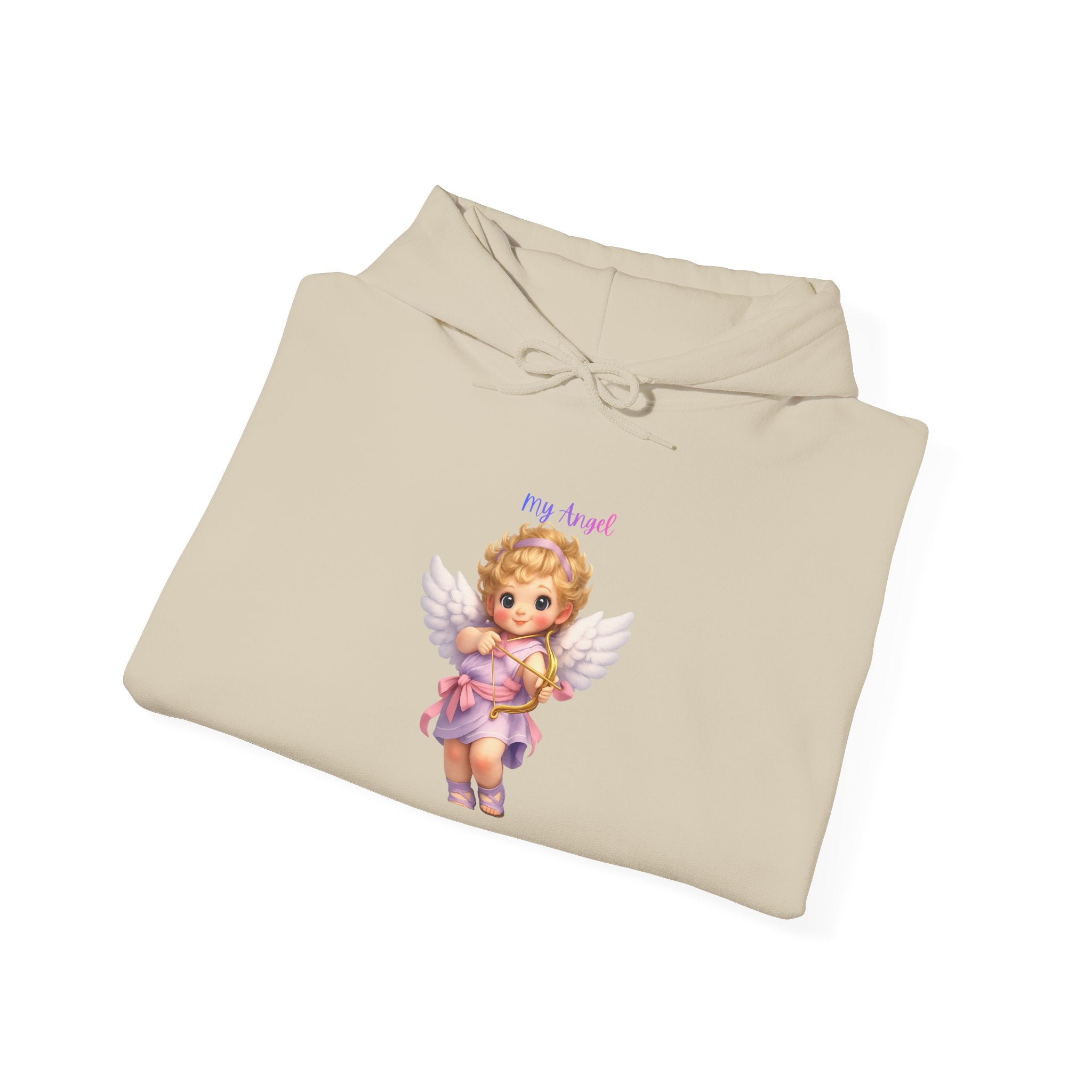 Angel Cherub Hoodie — 'Pray Hard' Cute Vintage Baby Angel Pullover