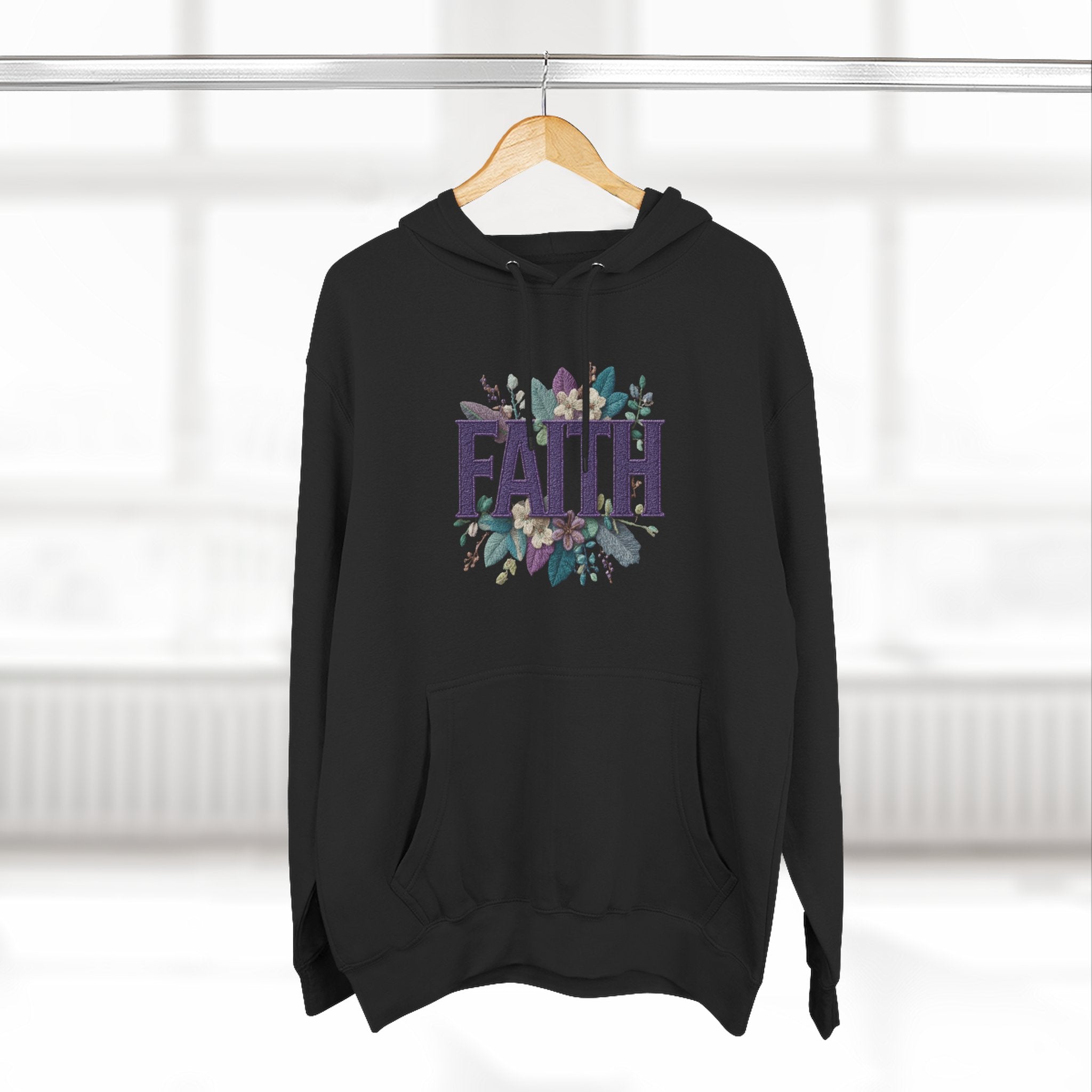 Faith Floral Hoodie — Inspirational Christian Pullover