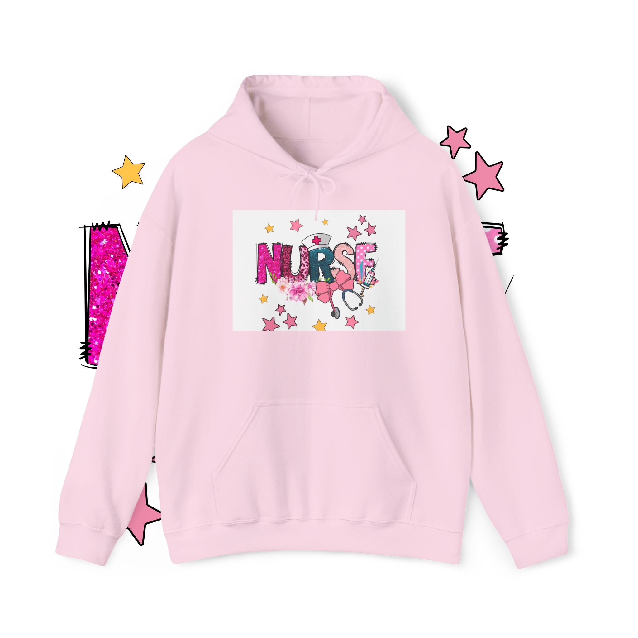 Nurse Stethoscope Stars Hoodie — Cute Floral Nursing Appreciation Gift