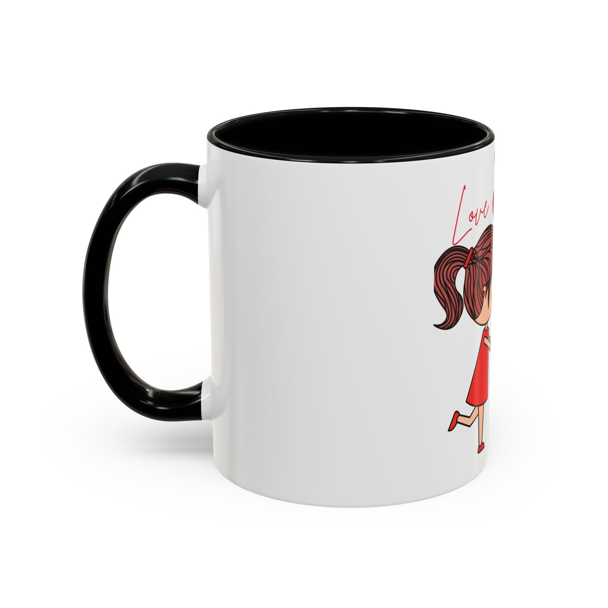 Love Couple Accent Coffee Mug — Cute Romantic Cartoon Mug (11/15oz)