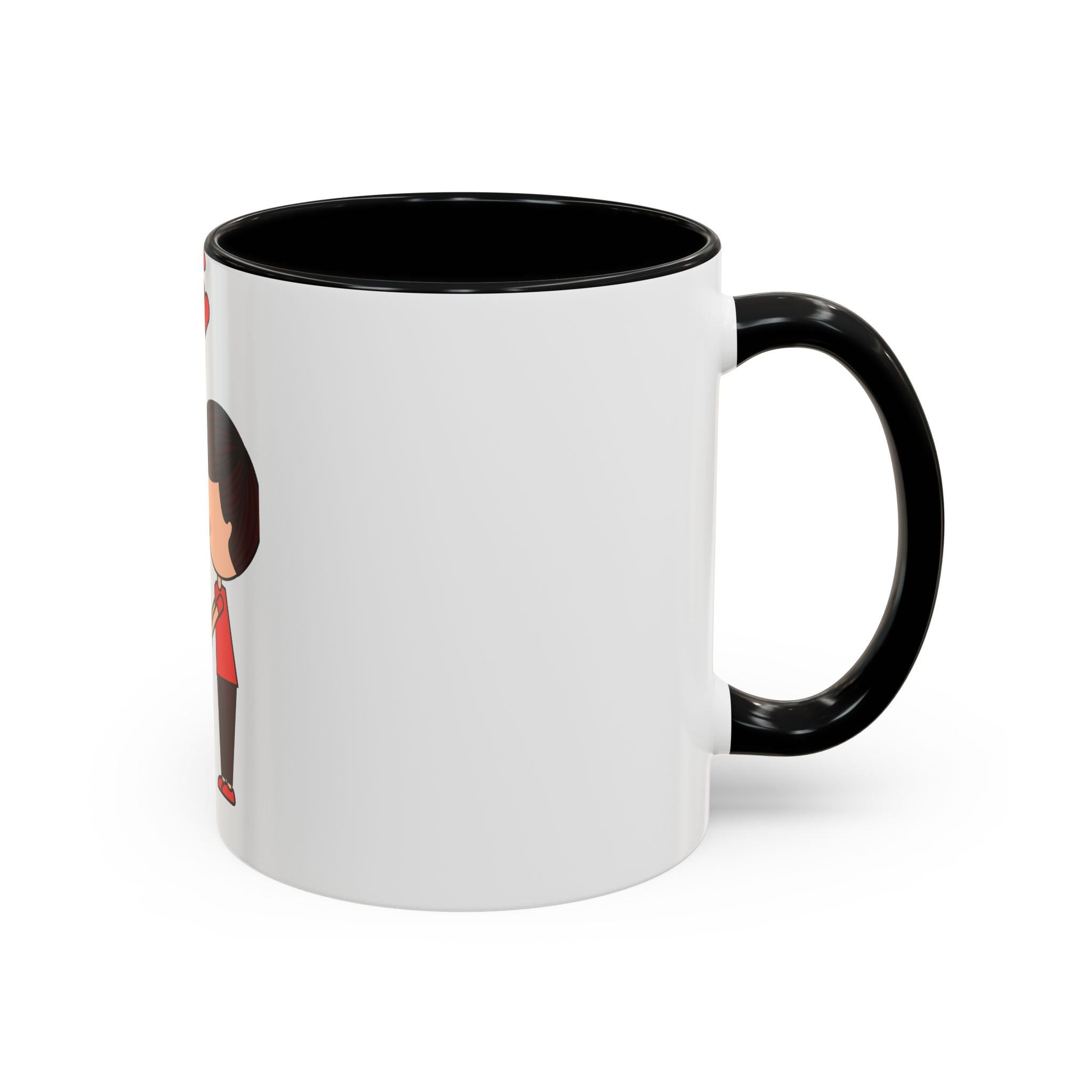 Love Couple Accent Coffee Mug — Cute Romantic Cartoon Mug (11/15oz)